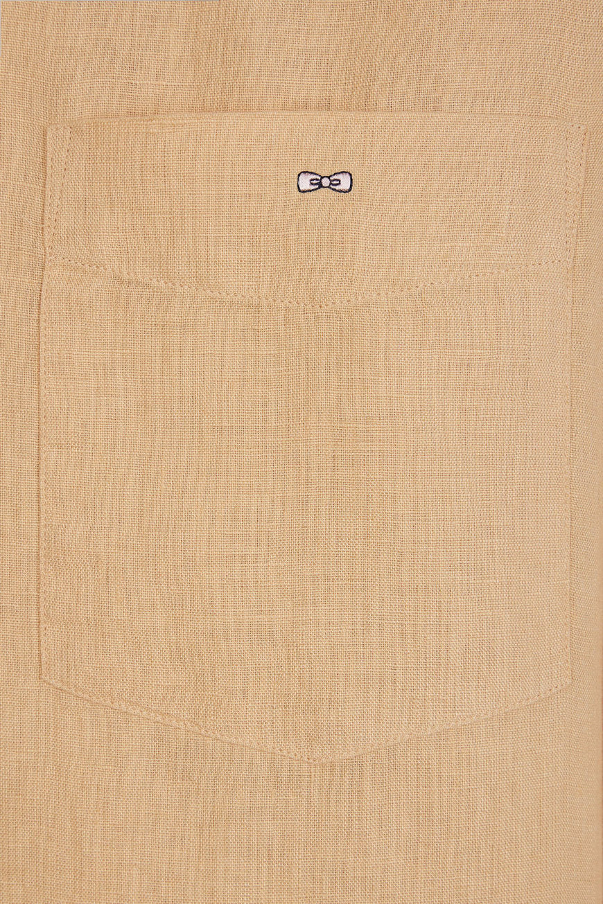 Eden Park_Straight-Fit Camel Linen Shirt_E25CHECL0005_BEM22_05