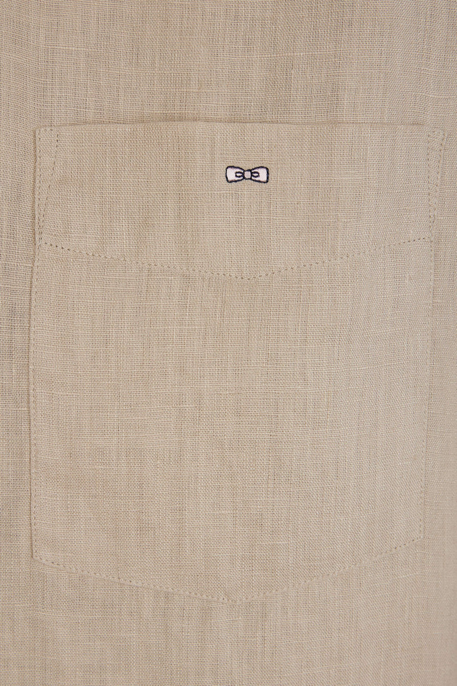 Eden Park_Straight-Fit Beige Linen Shirt_E25CHECL0005_BEM7_05