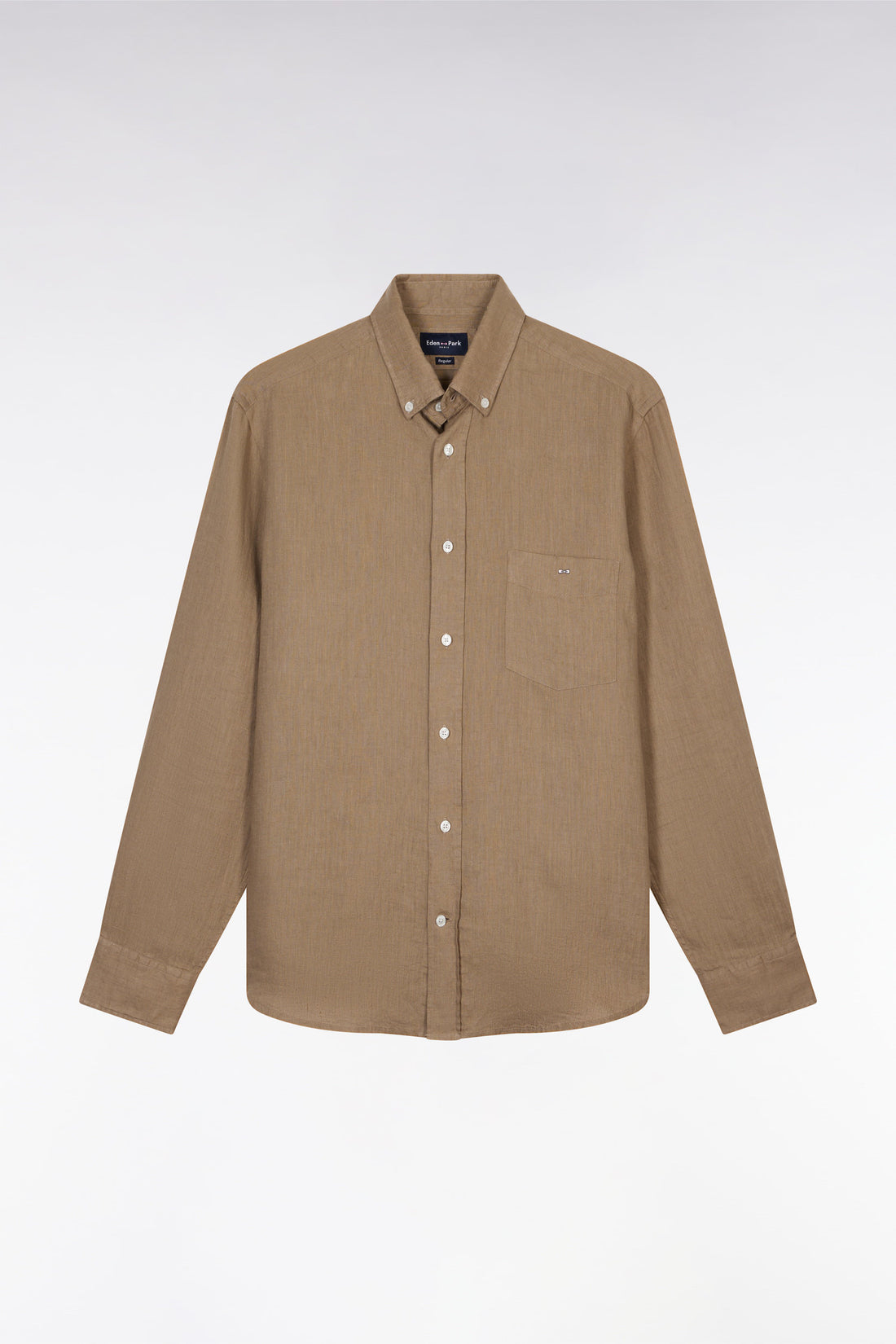 Eden Park_Straight-Fit Sand Linen Shirt_E25CHECL0005_BEM_02