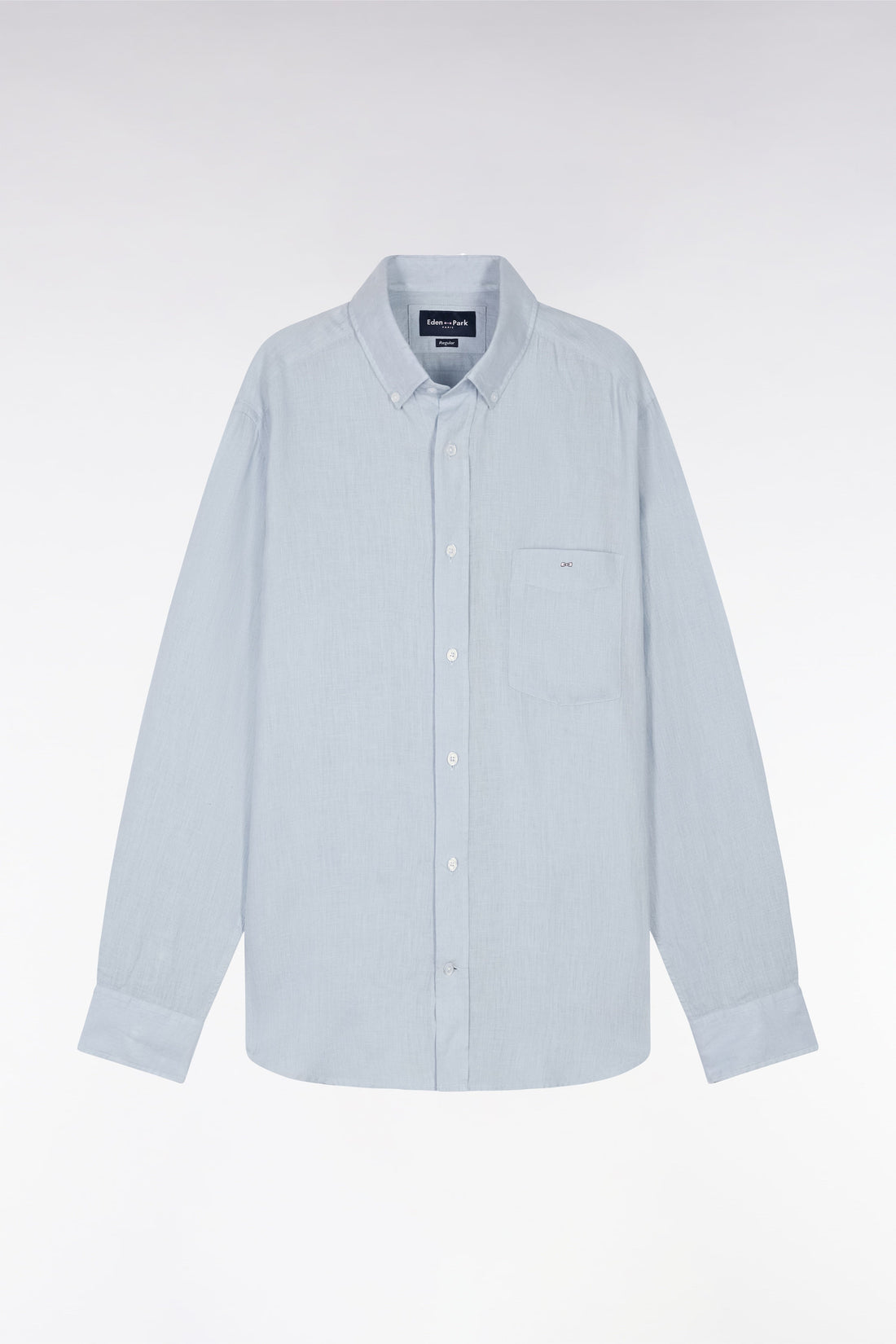 Eden Park_Straight-Fit Light Grey Linen Shirt_E25CHECL0005_BLC6_02