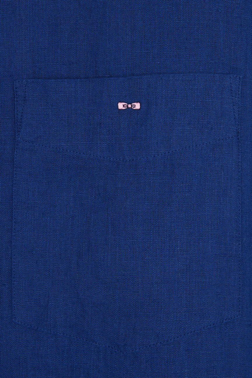Eden Park_Straight-Fit Dark Blue Linen Shirt_E25CHECL0005_BLF20_05