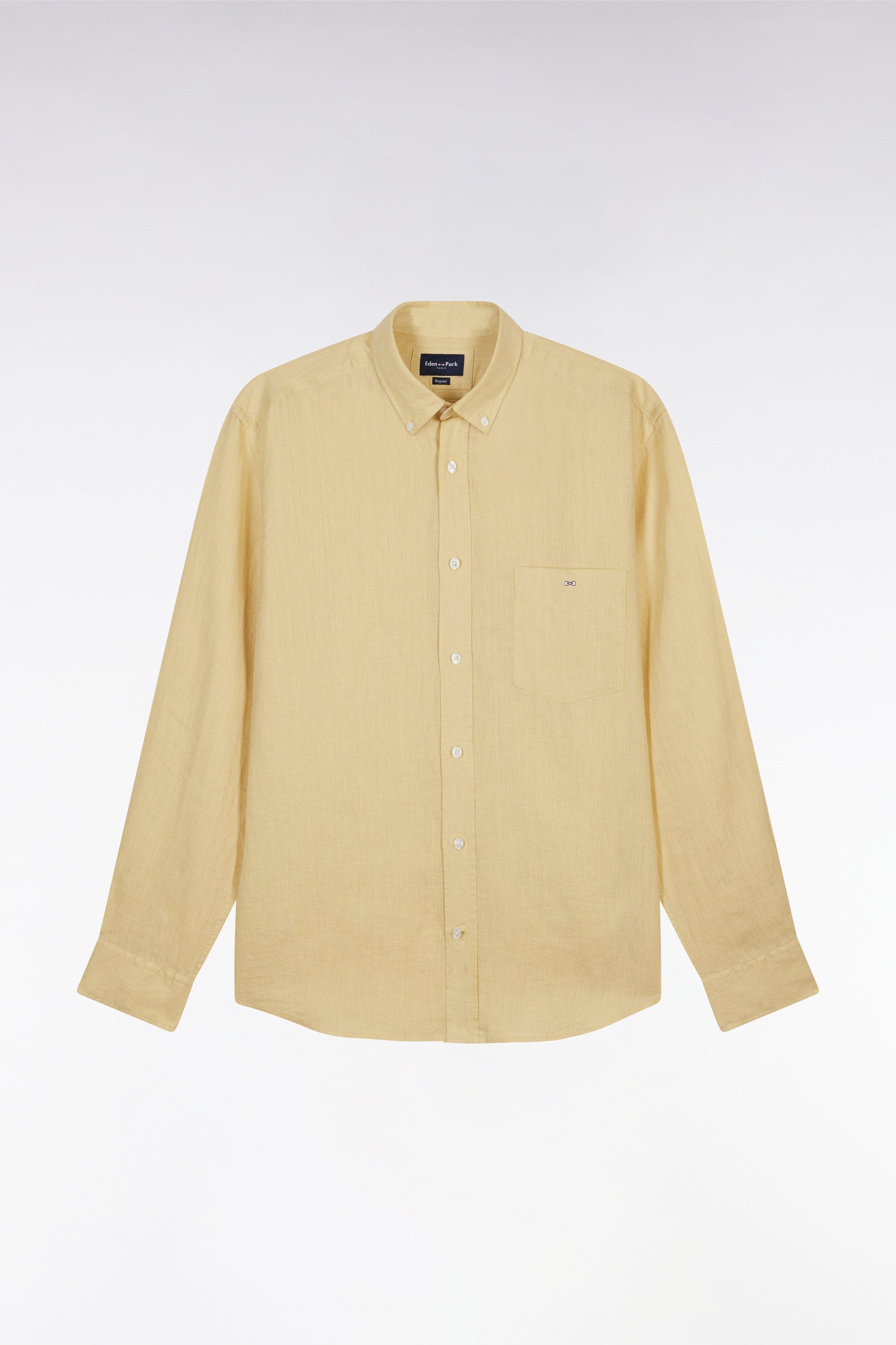 Eden Park_Straight-Fit Ivory Linen Shirt_E25CHECL0005_JAC11_02