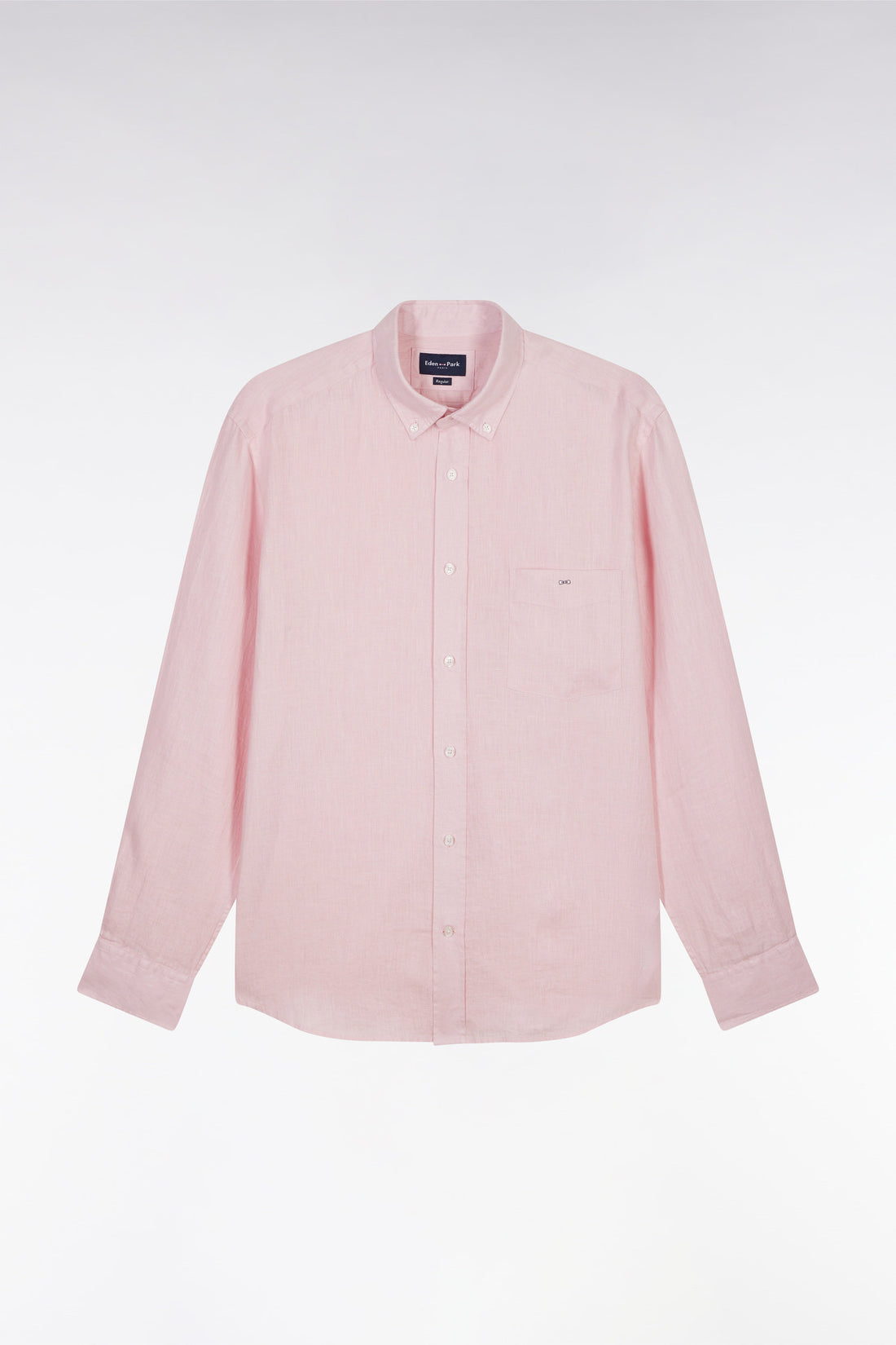 Eden Park_Straight-Fit Pink Linen Shirt_E25CHECL0005_ROC16_02