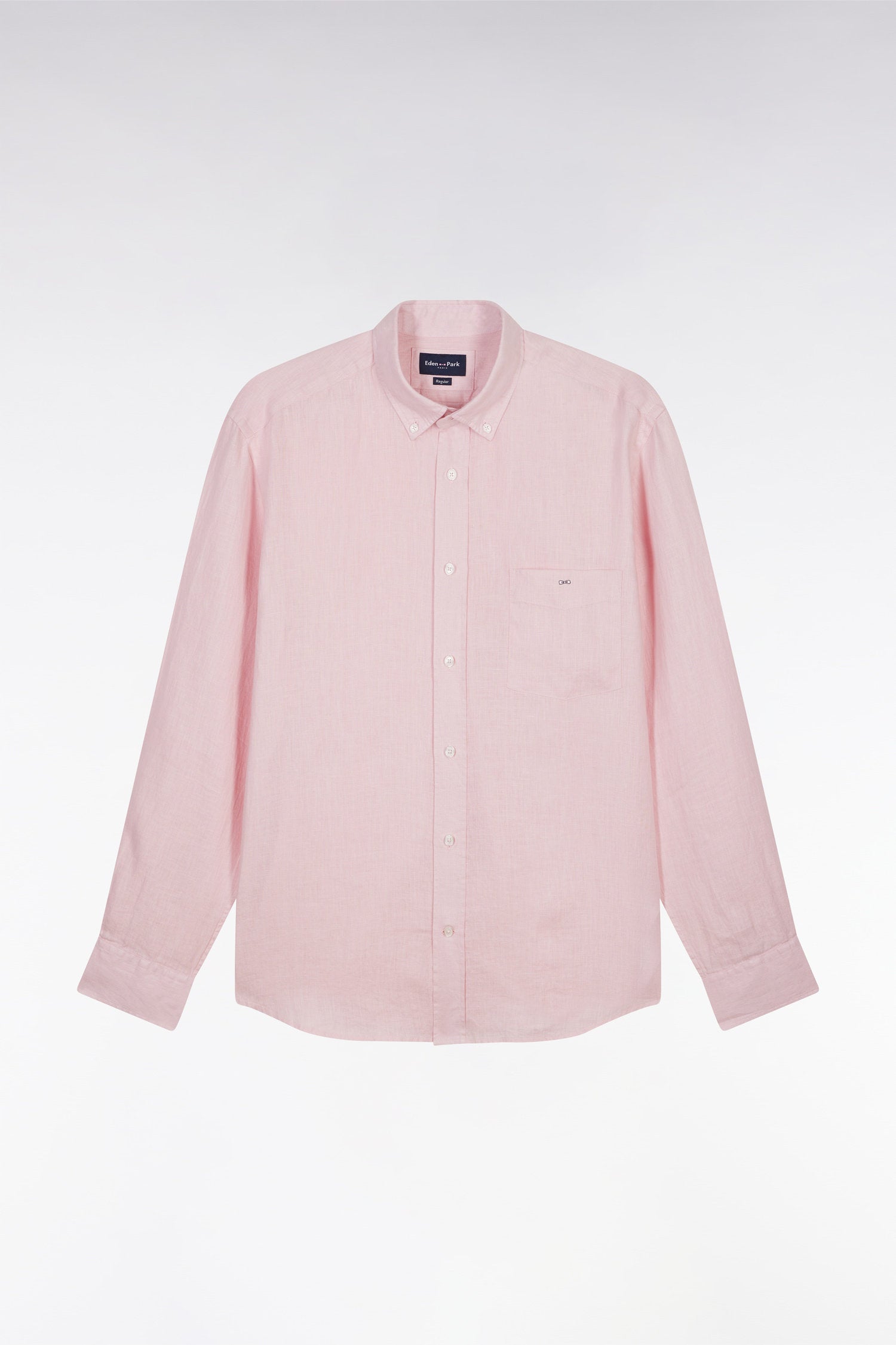 Eden Park_Straight-Fit Pink Linen Shirt_E25CHECL0005_ROC16_02