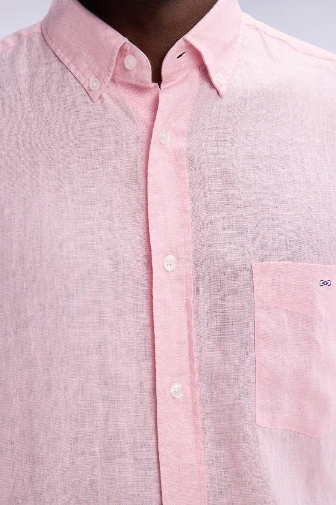 Eden Park_Straight-Fit Pink Linen Shirt_E25CHECL0005_ROC16_03