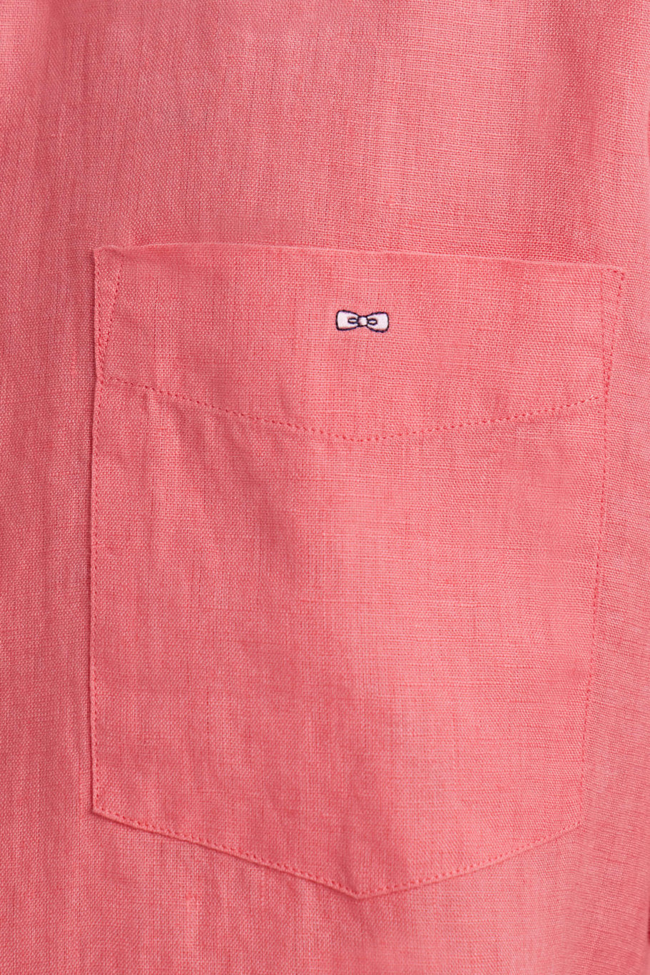 Eden Park_Straight-Fit Salmon Linen Shirt_E25CHECL0005_ROF3_03