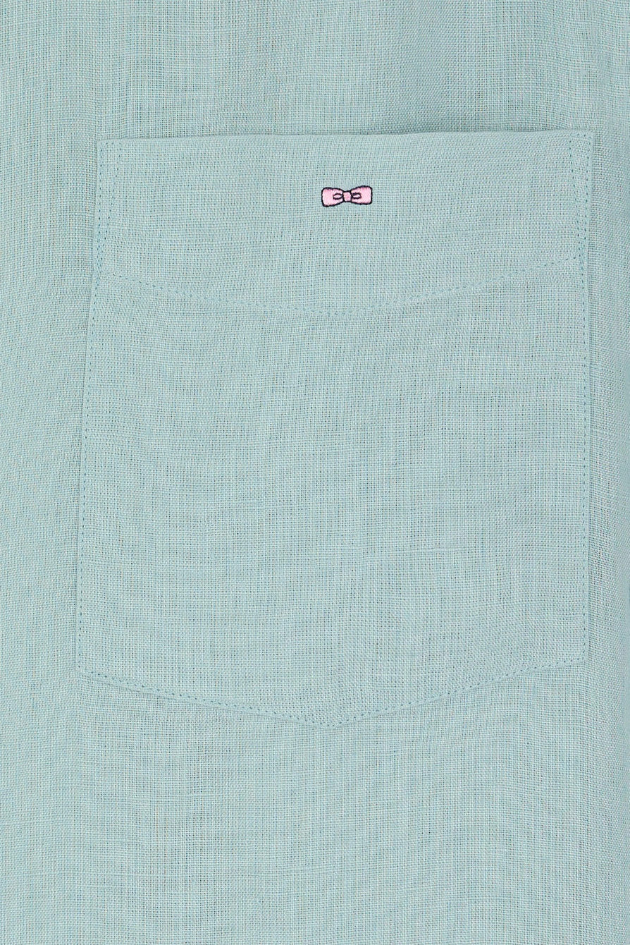 Eden Park_Straight-Fit Sea Green Linen Shirt_E25CHECL0005_VEC18_05