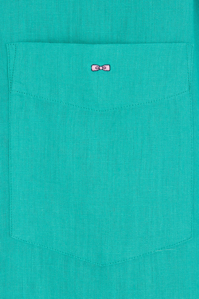 Eden Park_Straight-Fit Green Linen Shirt_E25CHECL0005_VEM37_05