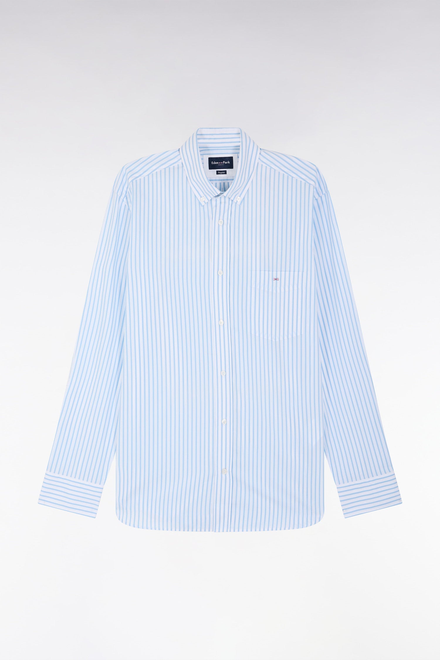 Eden Park_Straight-Fit Sky Blue Cotton Shirt_E25CHECL0007_BLM_04