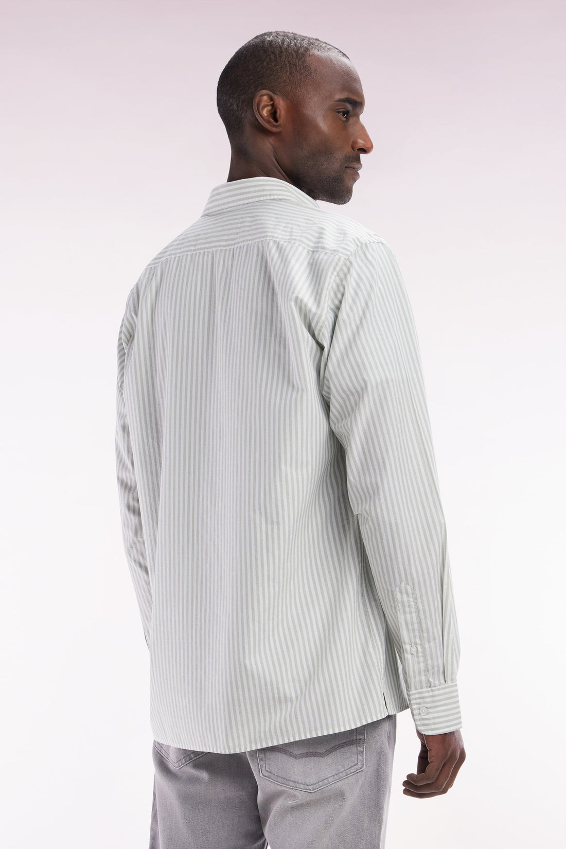 Eden Park_Straight-Fit Grey Striped Cotton Shirt_E25CHECL0010_GRM26_02