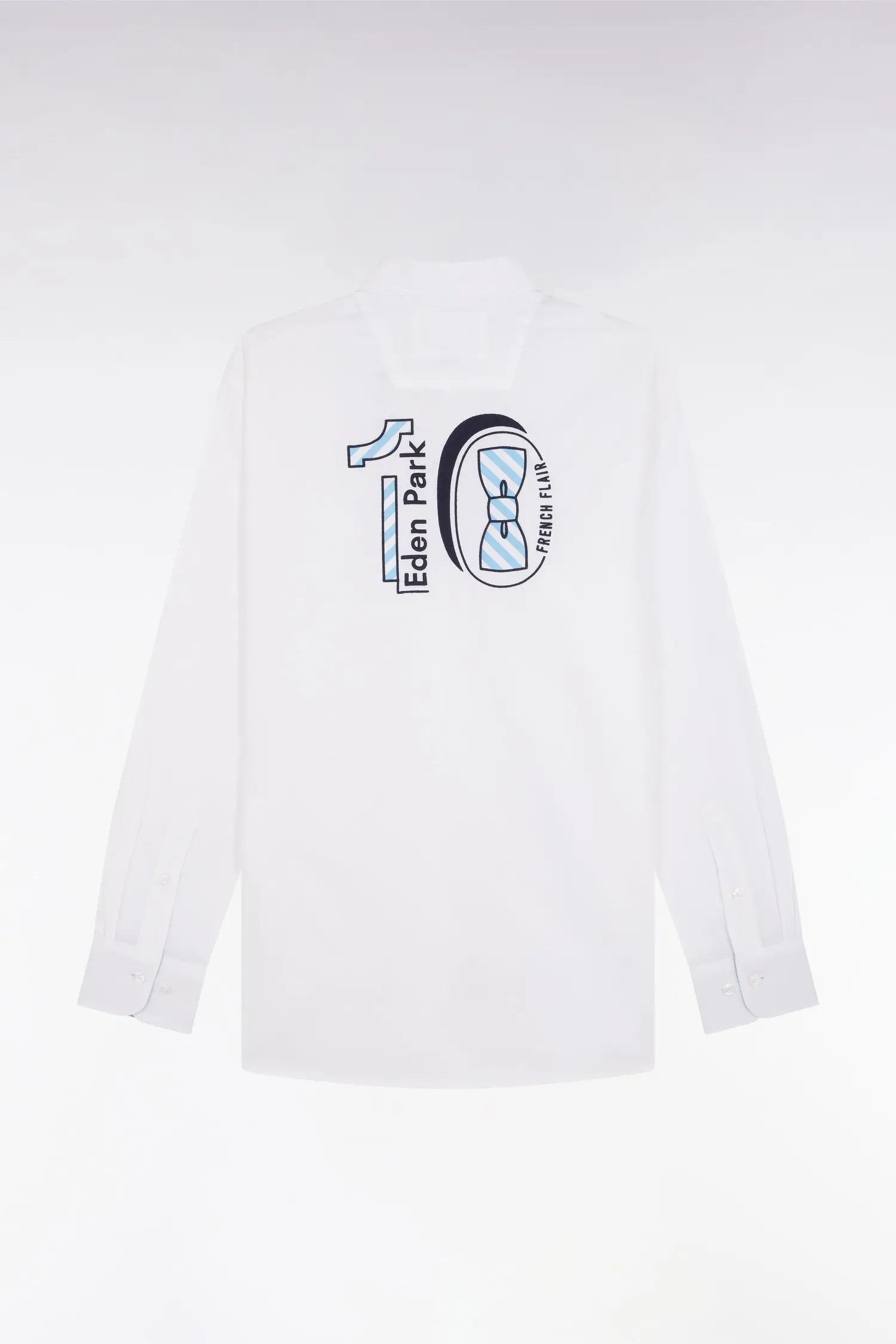Eden Park_Straight-Fit White Pinpoint Cotton Shirt with 10 Embroidery_E25CHECL0026_BC_04