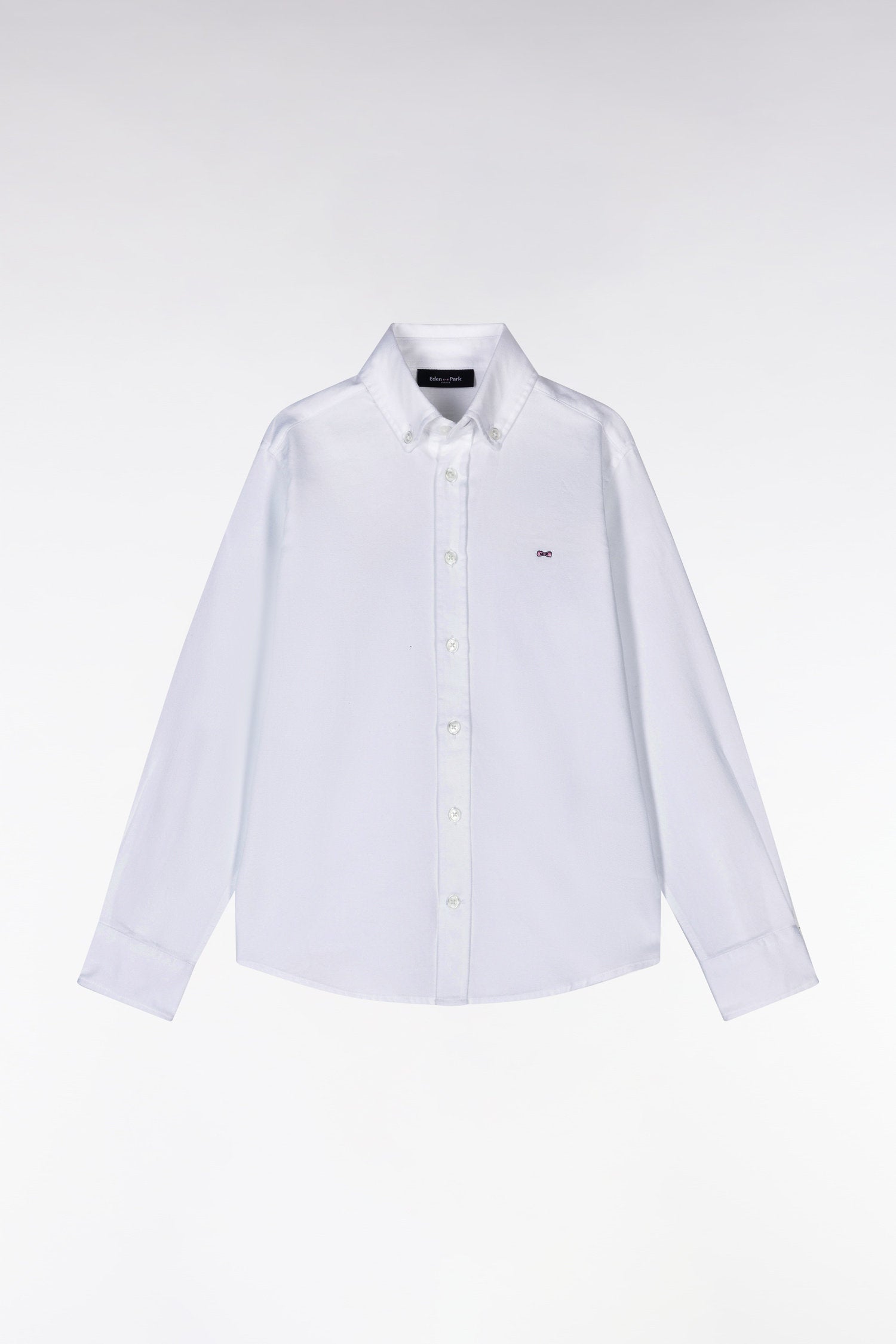 Eden Park_Straight-Fit White Cotton Poplin Shirt_E25CHECL0033_BC_01