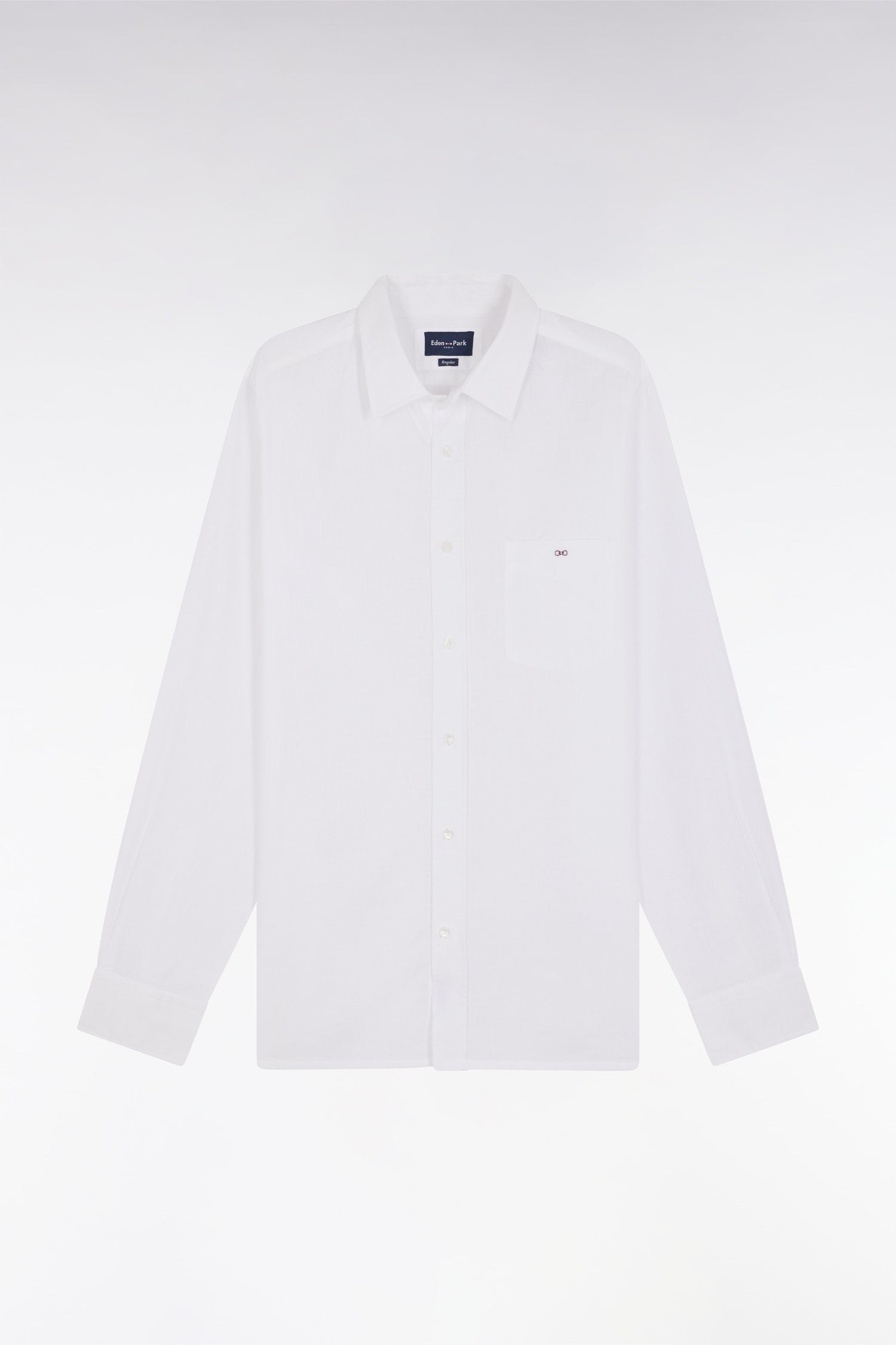 Eden Park_White Cotton Shirt with Patch Pocket_E25CHECL0034_BC_04