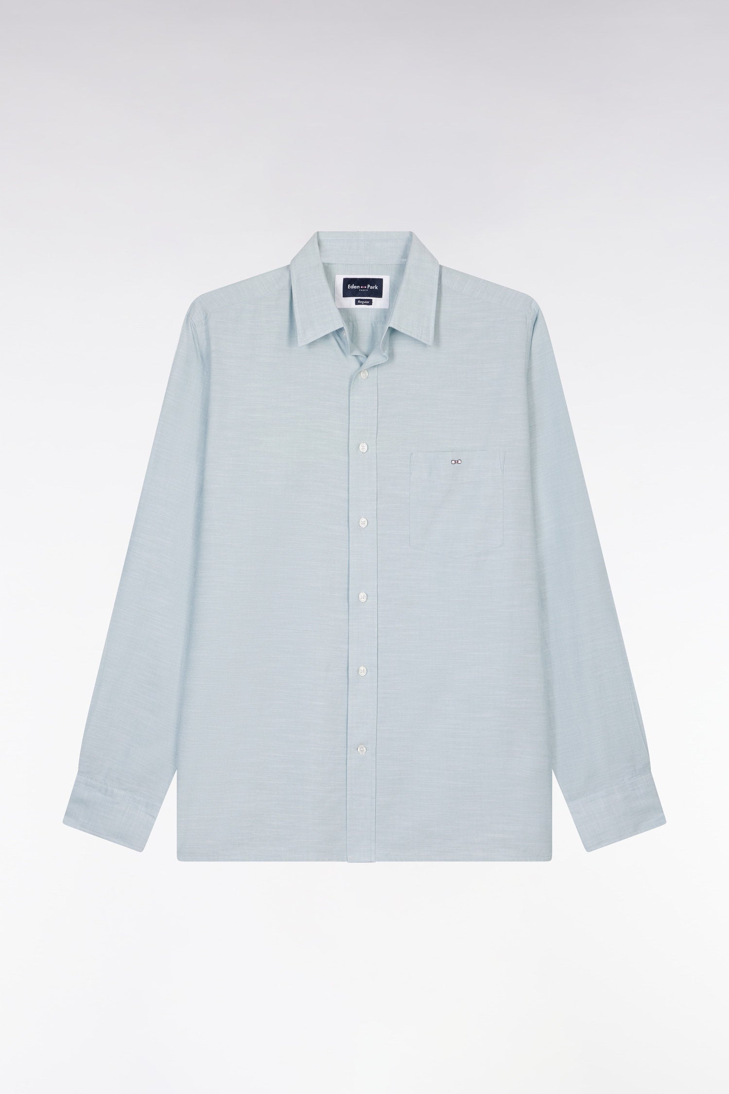 Eden Park_Dark Grey Cotton Shirt with Patch Pocket_E25CHECL0034_GRM26_04