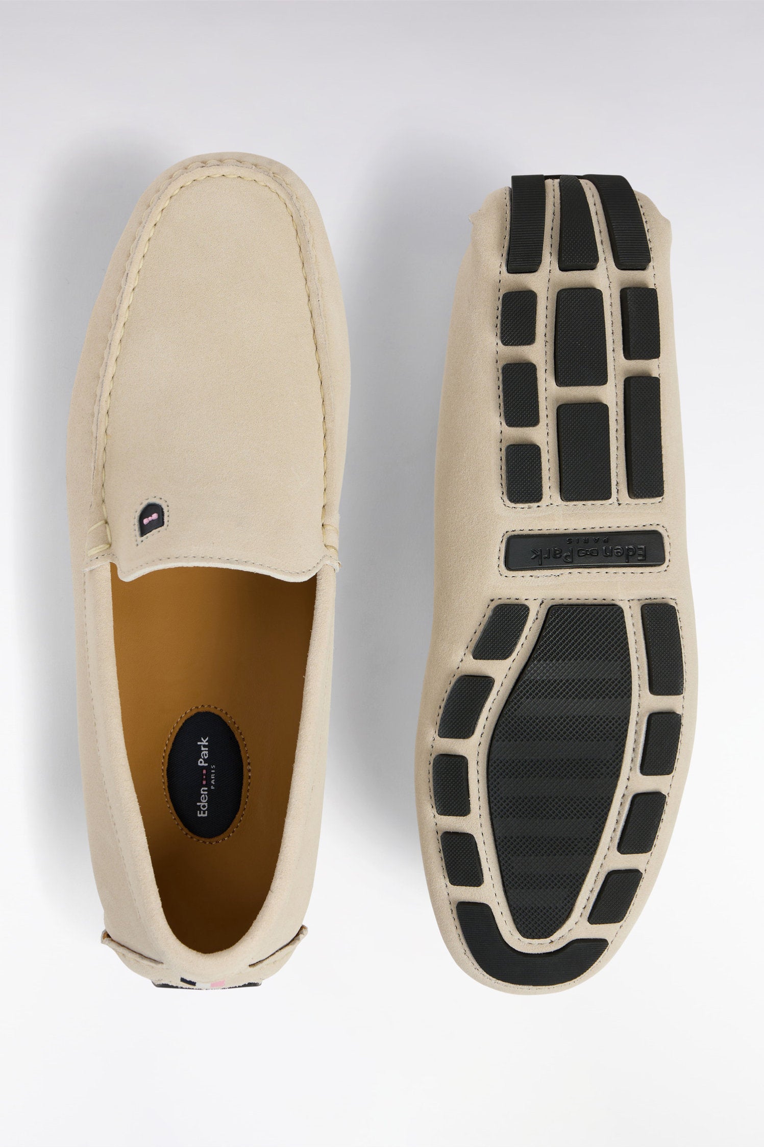Eden Park_Ecru Suede Leather Loafers_E25CHSMO0001_ECC_02