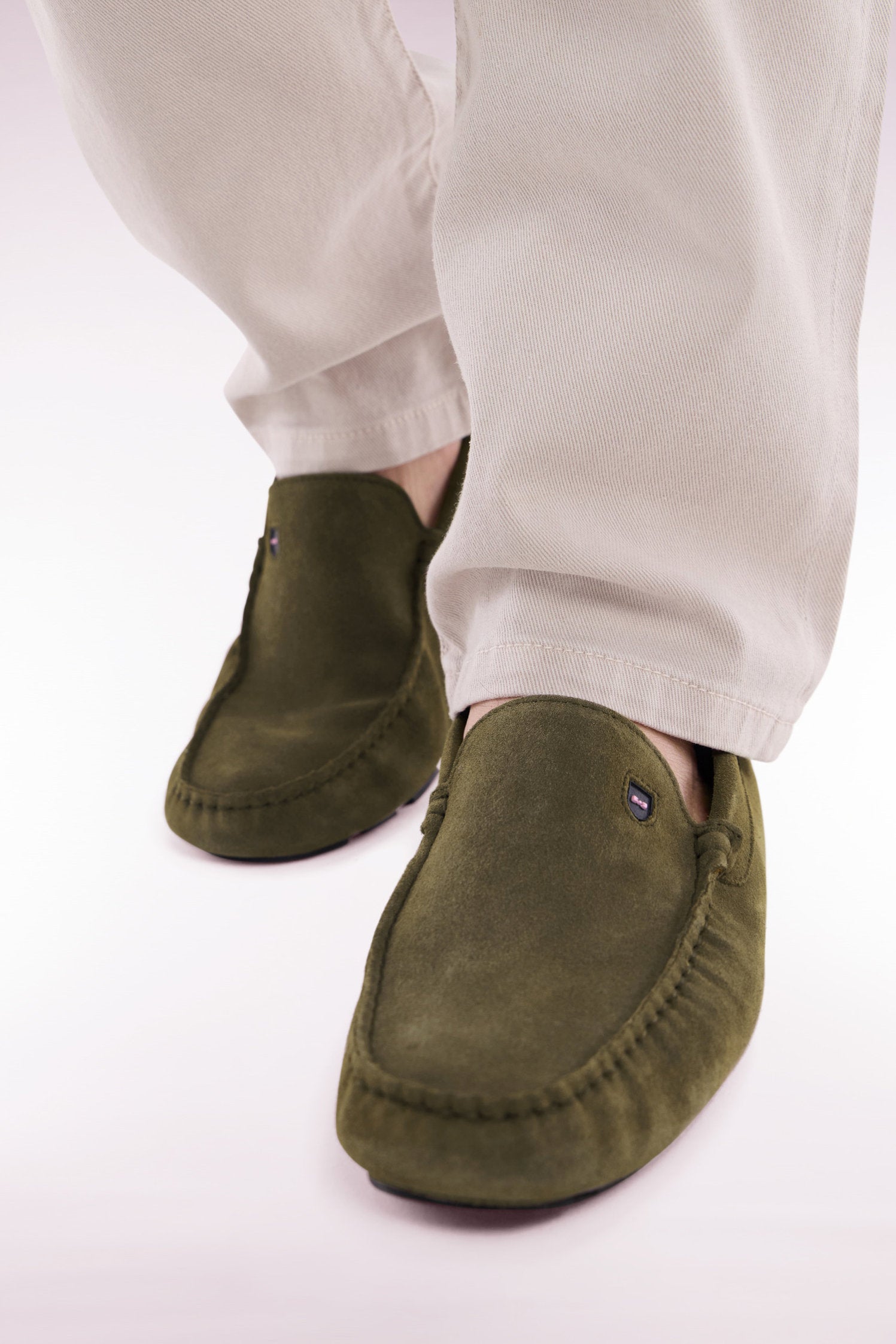 Eden Park_Khaki Suede Leather Loafers_E25CHSMO0001_KAM11_01