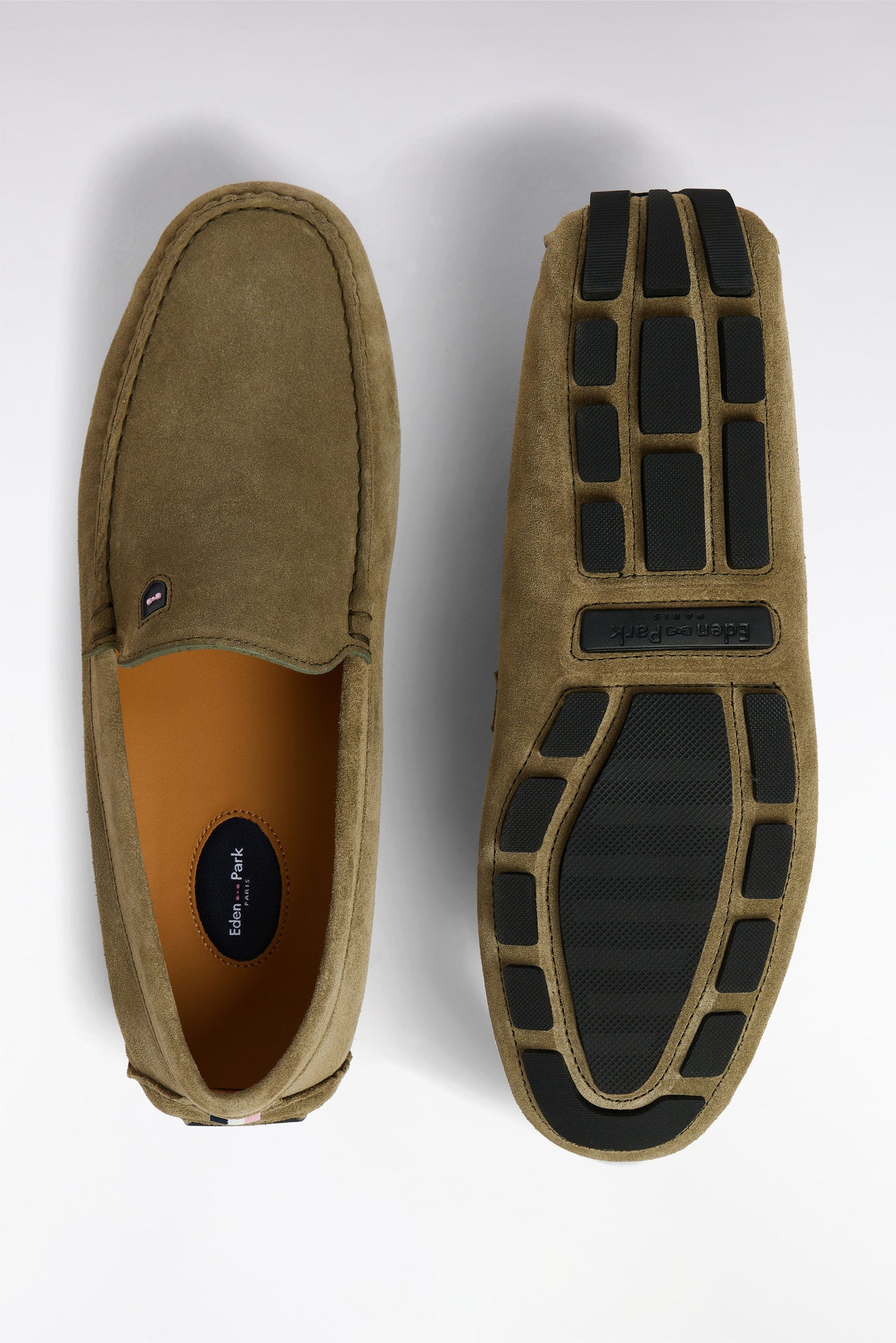 Eden Park_Khaki Suede Leather Loafers_E25CHSMO0001_KAM11_02
