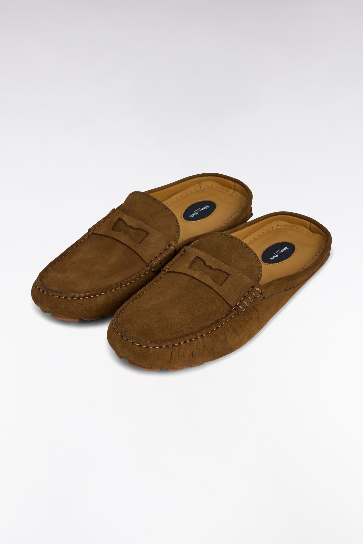 Eden Park_Khaki Suede Slipper Loafers_E25CHSMO0005_KAM9_03