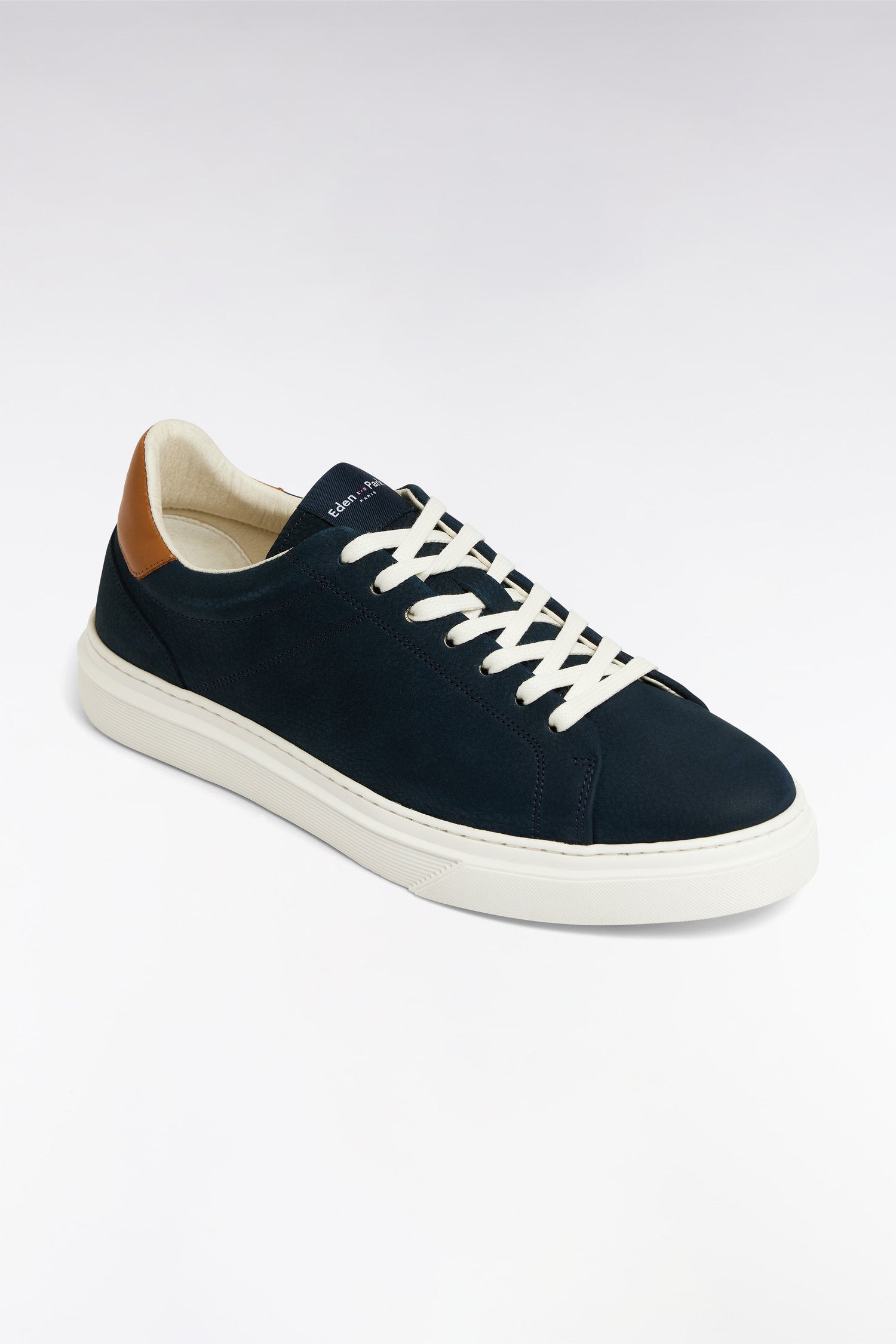 Eden Park_Navy Leather Low-Top Sneakers_E25CHSTE0003_BLF_04