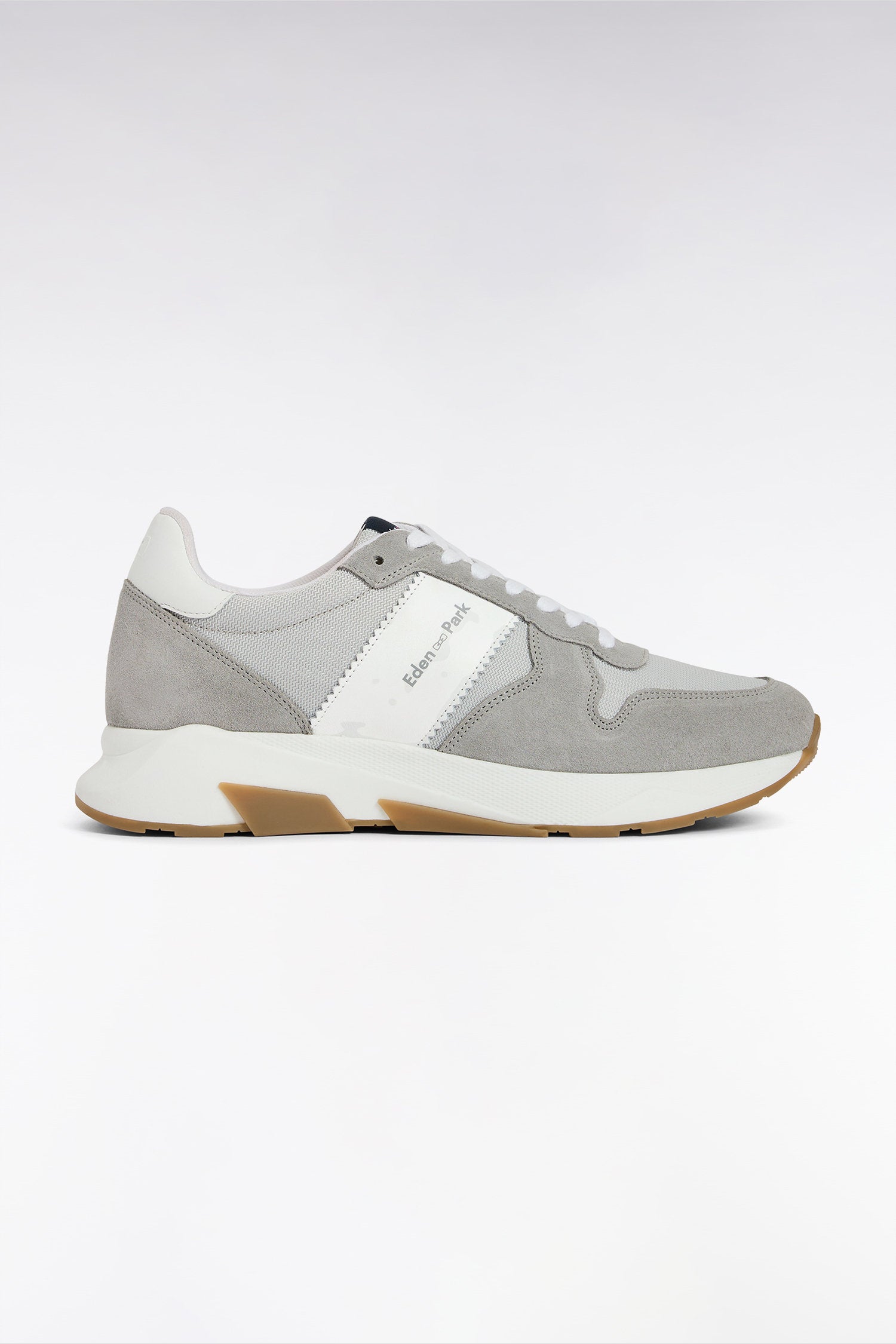 Eden Park_Multi-Material Sneakers in Grey Leather_E25CHSTE0009_GRM5_01