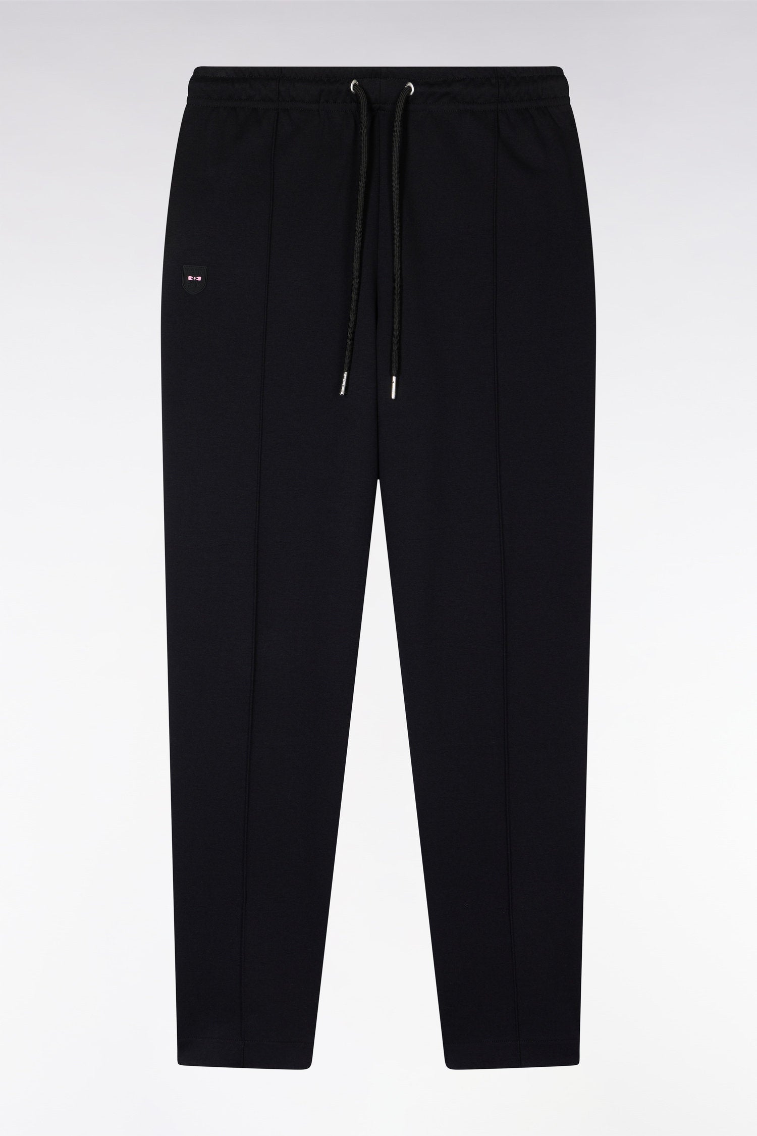 Eden Park_Straight-Cut Black Cotton Interlock Jogging Pants_E25MAIJO0004_NO_04