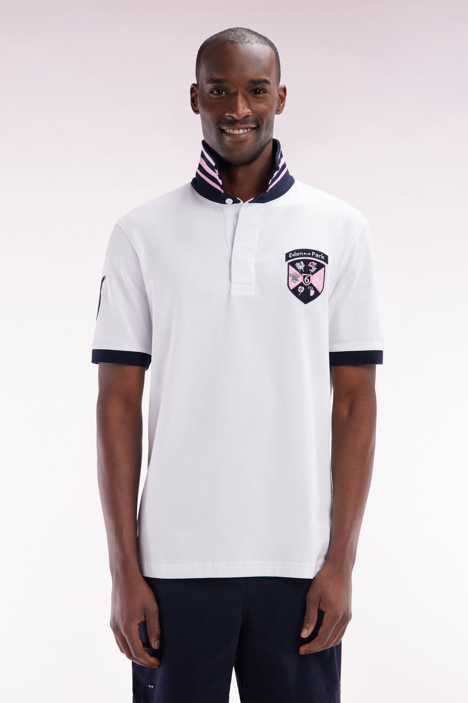 Eden Park_6 Nations Straight-Fit White Short-Sleeved Rugby Shirt_E25MAIMC0025_BC_01