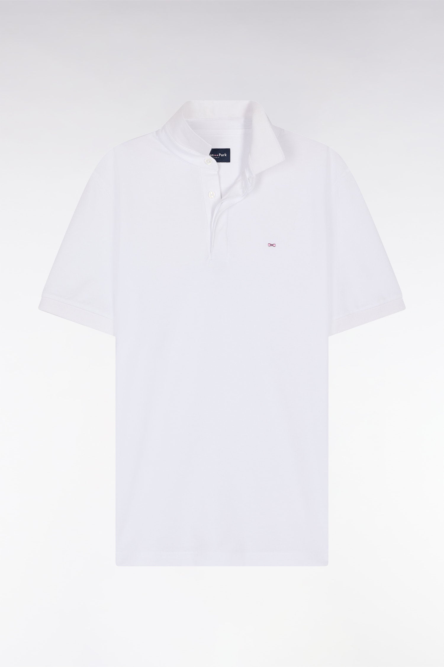 Eden Park_Slim-Fit Short-Sleeved Polo Shirt in White Stretch Cotton PiquŽ_E25MAIPC0001_BC_04