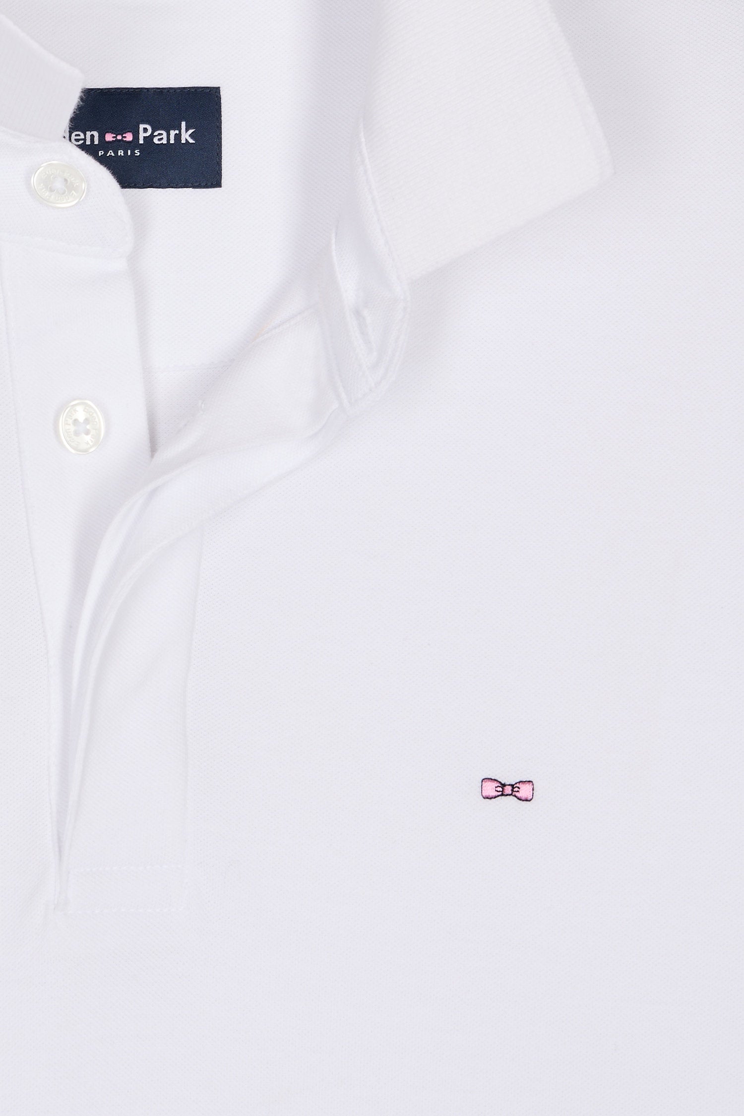 Eden Park_Slim-Fit Short-Sleeved Polo Shirt in White Stretch Cotton PiquŽ_E25MAIPC0001_BC_05