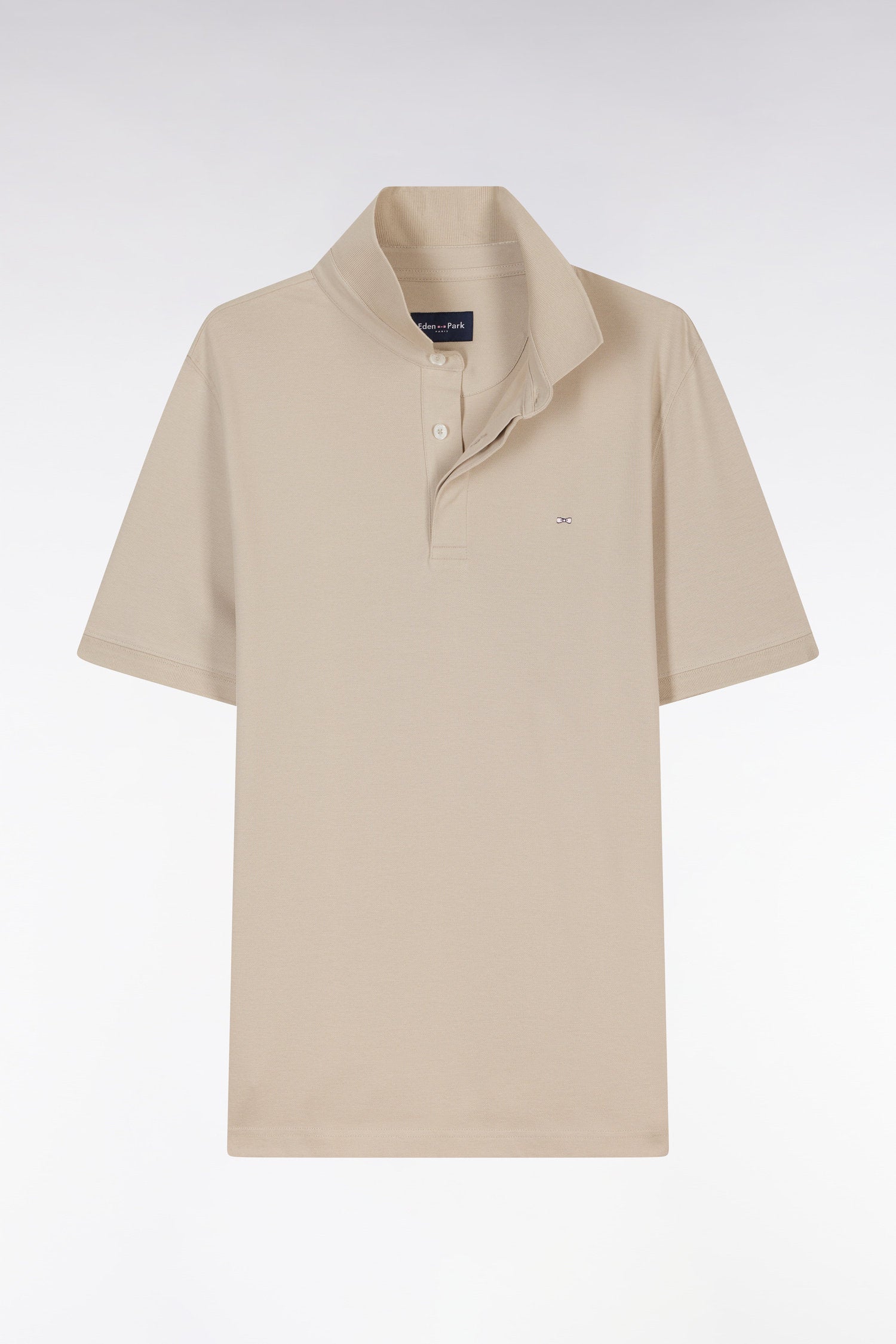 Eden Park_Slim-Fit Short-Sleeved Polo Shirt in White Sky Blue Cotton PiquŽ_E25MAIPC0001_BEM7_04