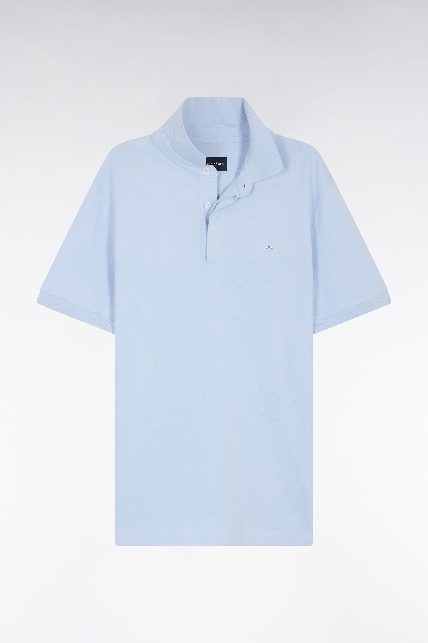 Eden Park_Slim-Fit Short-Sleeved Polo Shirt in Light Grey Stretch Cotton PiquŽ_E25MAIPC0001_BLC6_04