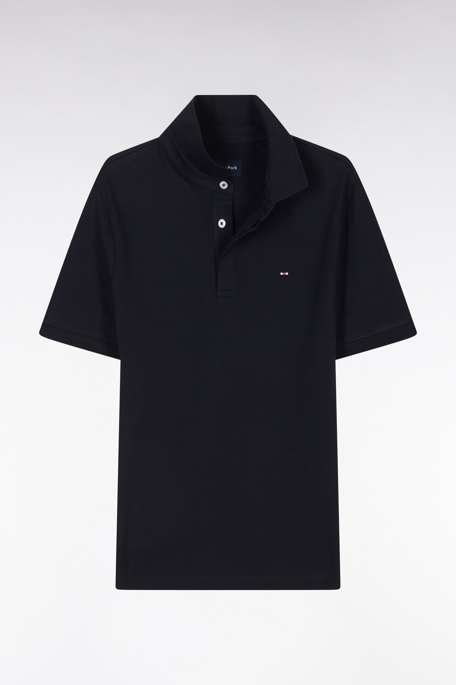 Eden Park_Slim-Fit Short-Sleeved Polo Shirt in Navy Stretch Cotton PiquŽ_E25MAIPC0001_BLF_04