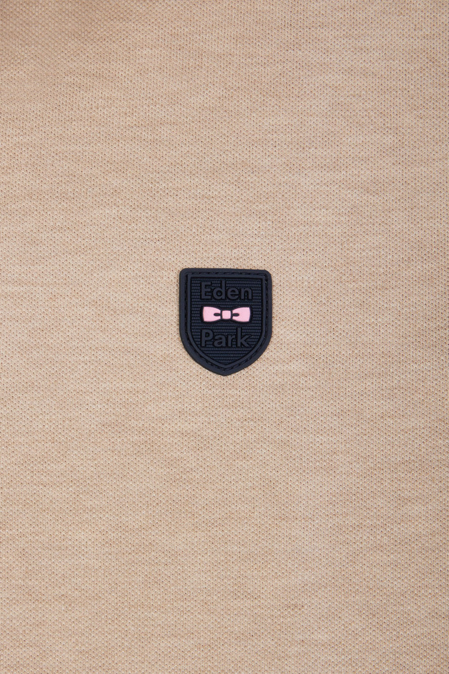 Eden Park_Slim-Fit Short-Sleeved Polo Shirt in Beige Stretch Cotton PiquŽ_E25MAIPC0011_BEC13_05