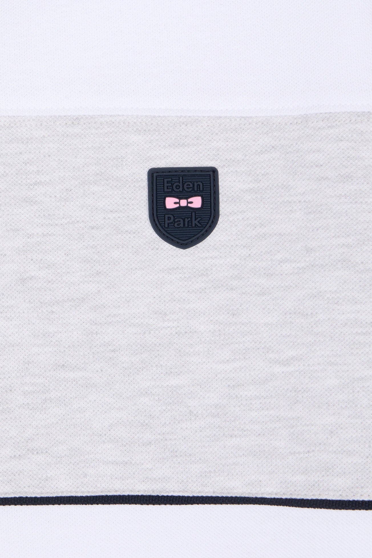 Eden Park_Slim-Fit Short-Sleeved Polo Shirt in White Stretch Mottled Cotton PiquŽ with Contrasting Accents_E25MAIPC0013_BC_05