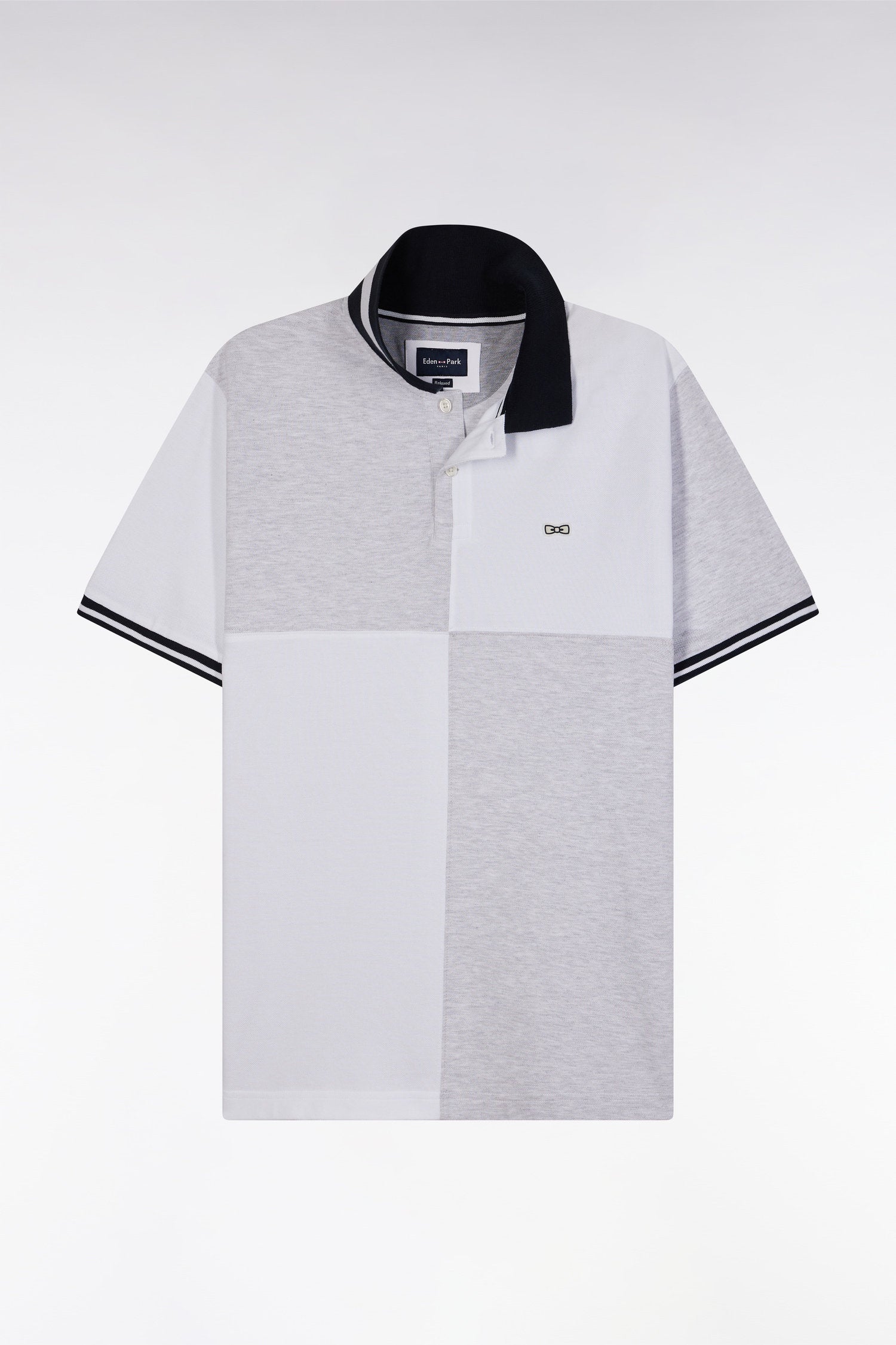 Eden Park_Relaxed-Fit Barbarian Short-Sleeved Polo Shirt in Grey Cotton_E25MAIPC0039_GRC10_02