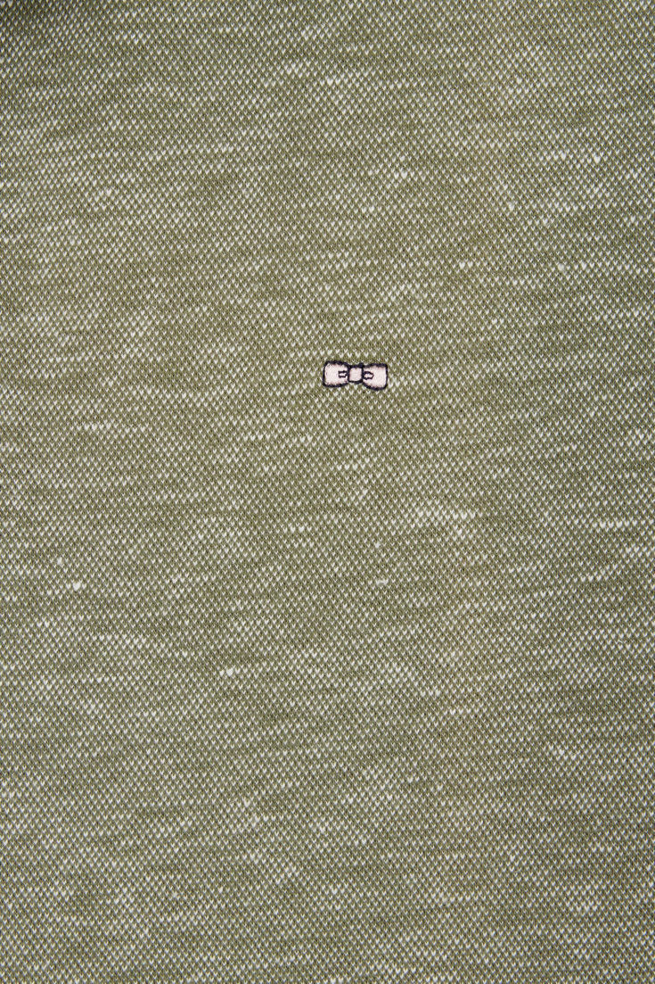 Eden Park_Straight-Fit Short-Sleeved Polo Shirt in Khaki Cotton-Linen Blend_E25MAIPC0061_KAM21_02