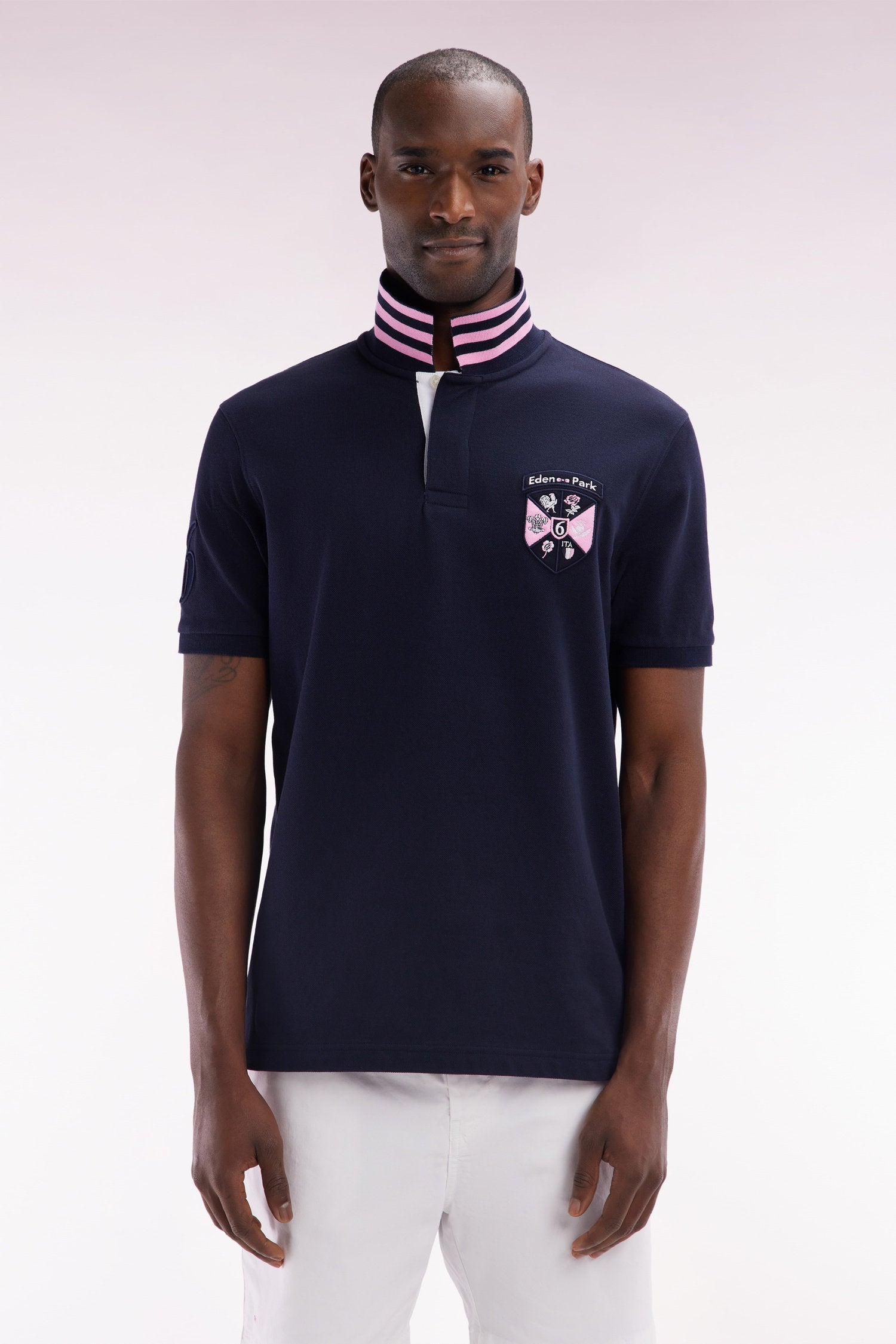 Eden Park_Straight-Fit 6 Nations Short-Sleeved Polo Shirt in Navy Cotton PiquŽ_E25MAIPC0062_BLF_01