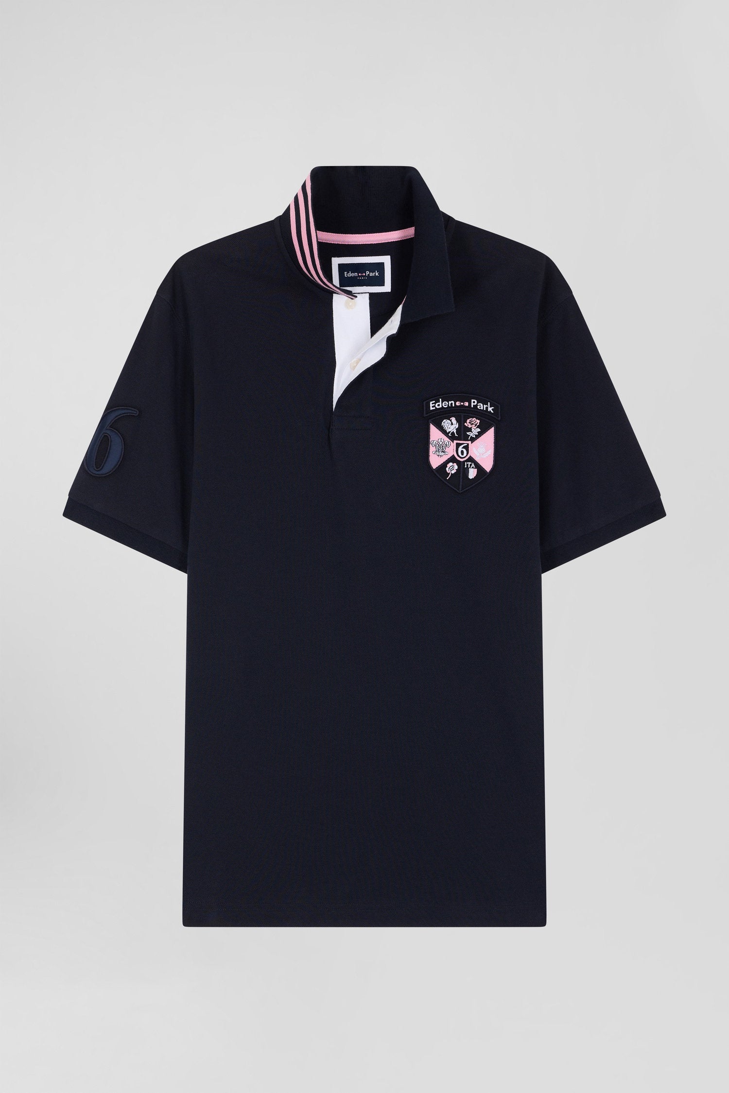 Eden Park_Straight-Fit 6 Nations Short-Sleeved Polo Shirt in Navy Cotton PiquŽ_E25MAIPC0062_BLF_04
