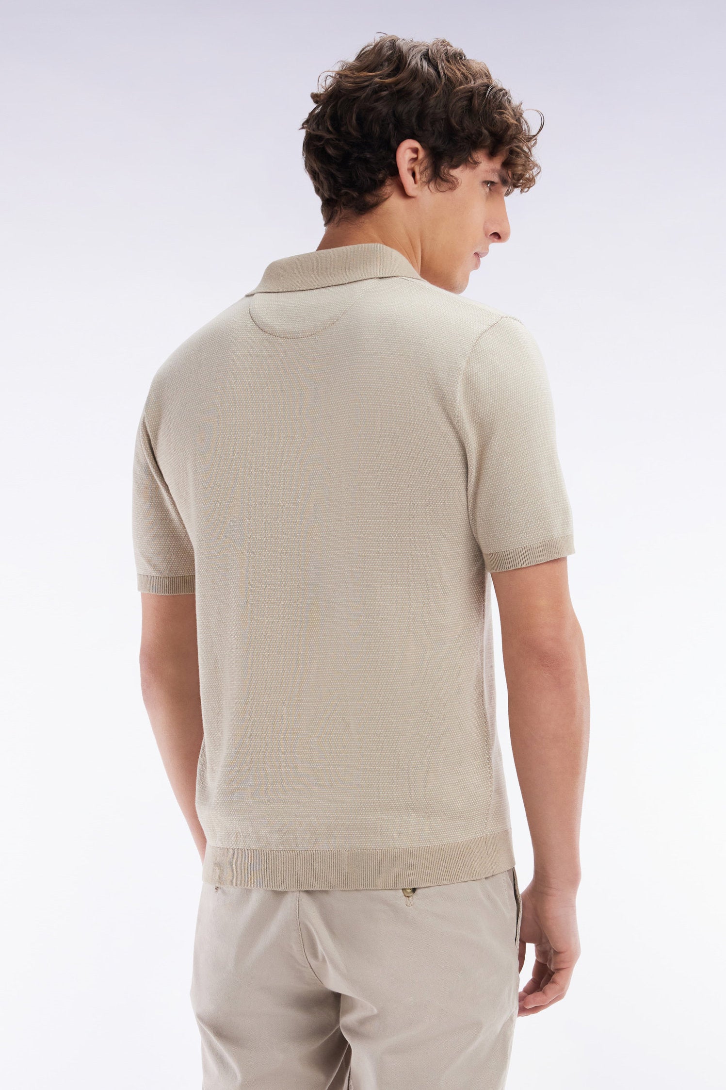 Eden Park_Straight-Cut Beige Cotton Polo Neck Jumper_E25MAIPU0014_BEM7_02