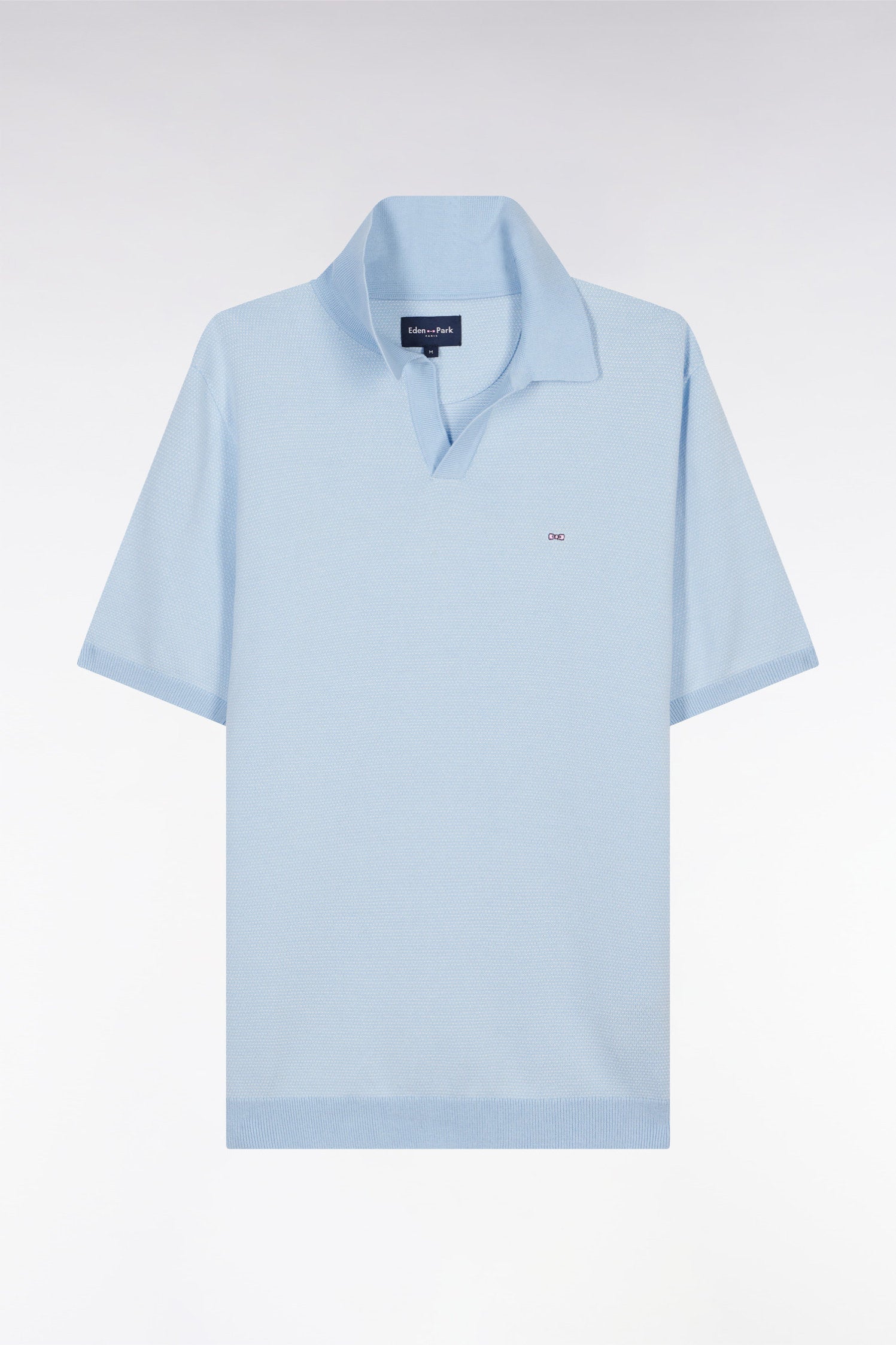 Eden Park_Straight-Cut Sky Blue Cotton Polo Neck Jumper_E25MAIPU0014_BLC26_04