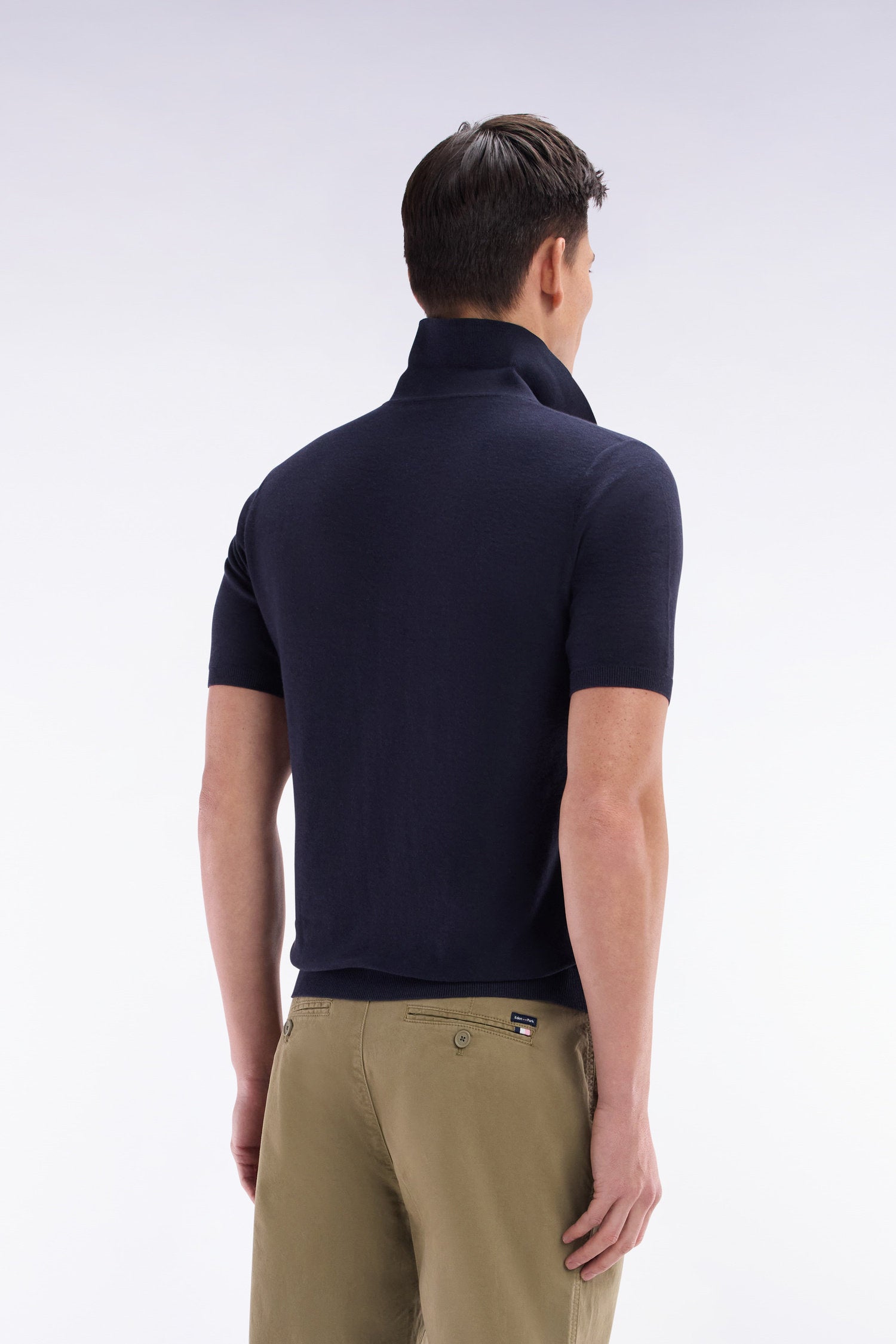 Eden Park_Straight-Fit Sleeveless Navy Polo Collar Jumper_E25MAIPU0025_BLF_04