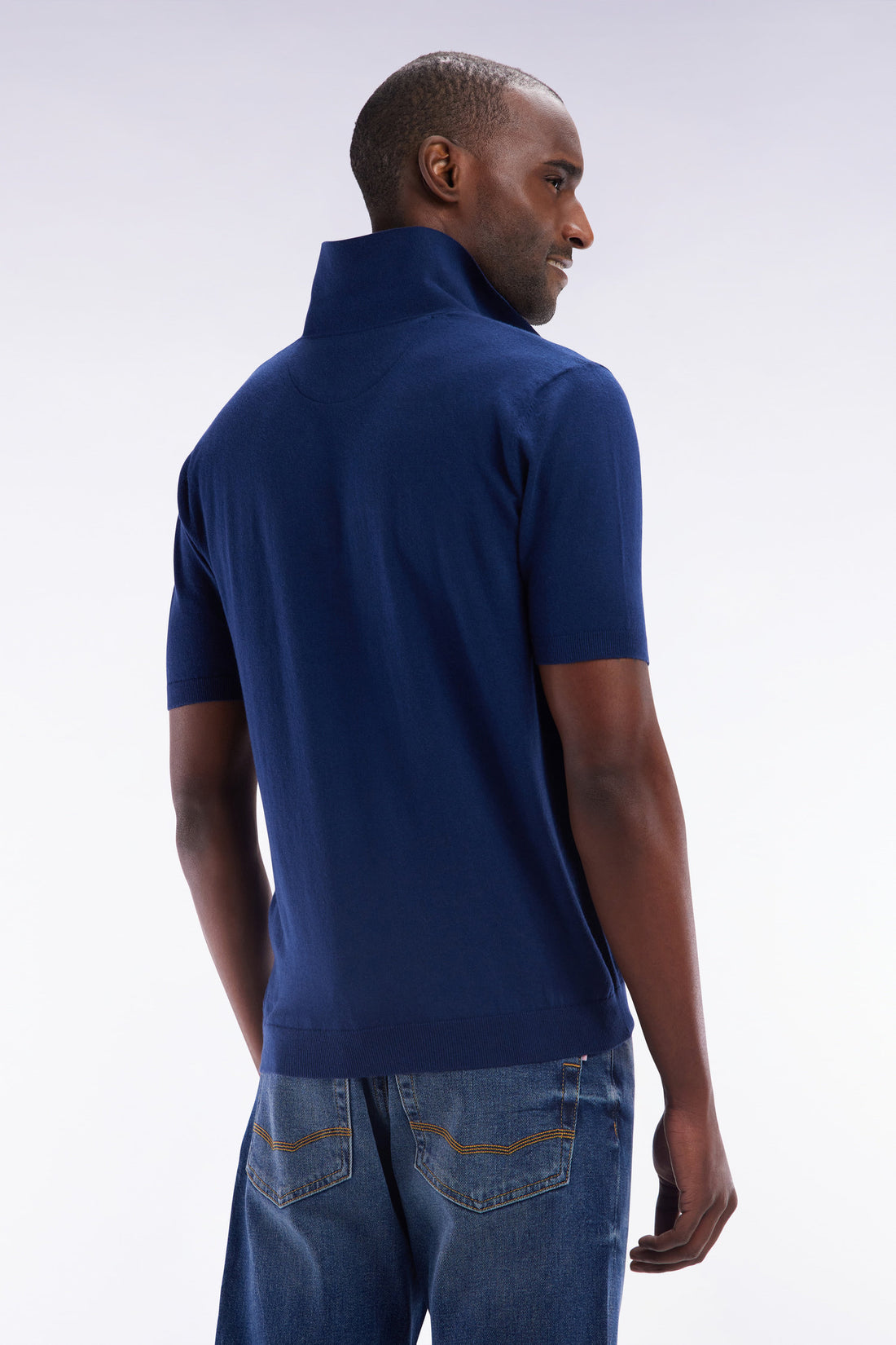 Eden Park_Straight-Fit Navy Cotton-Silk-Blend Polo Neck Jumper_E25MAIPU0036_BLF4_02