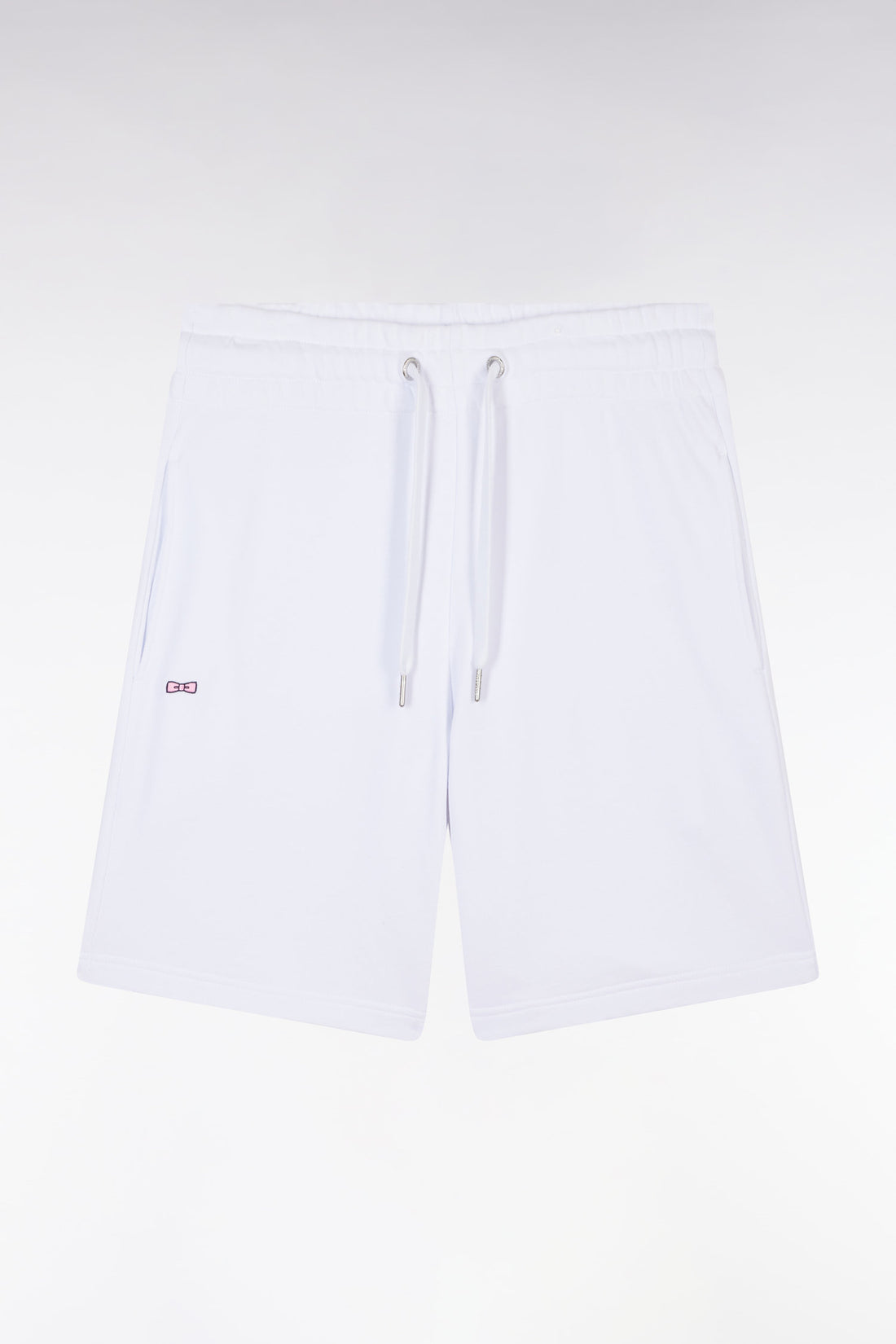 Eden Park_Straight-Fit White Cotton Fleece Shorts_E25MAISH0001_BC_02