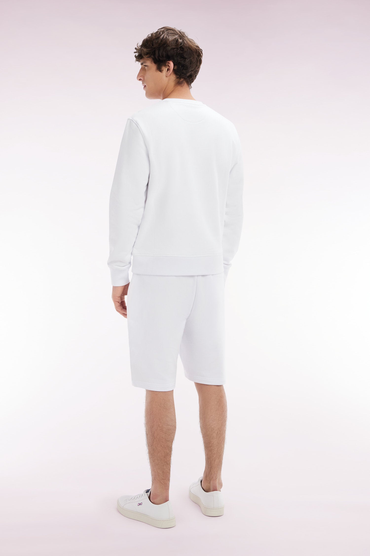 Eden Park_Straight-Fit White Cotton Fleece Shorts_E25MAISH0001_BC_04