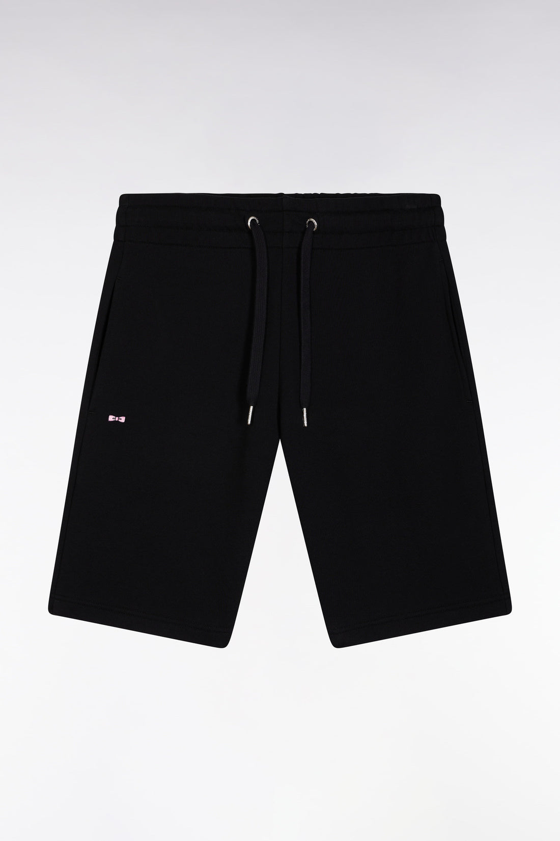 Eden Park_Straight-Fit Black Cotton Fleece Shorts_E25MAISH0001_NO_02