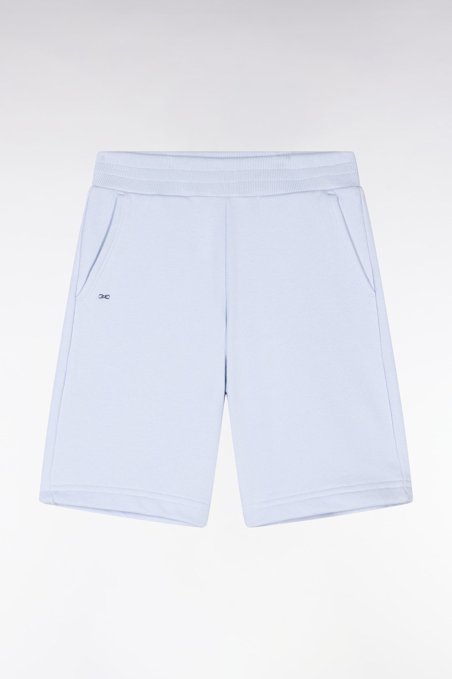 Eden Park_Straight-Fit Sky Blue Cotton Fleece Shorts_E25MAISH0015_BLC25_01