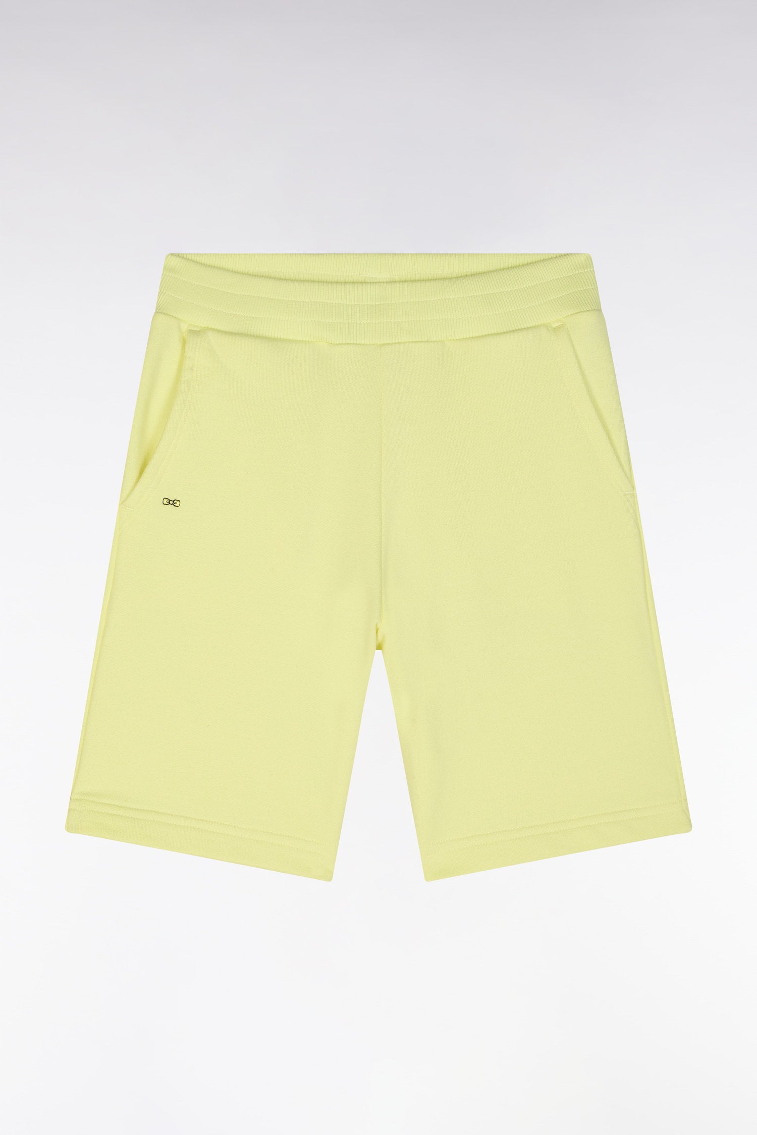 Eden Park_Straight-Fit Yellow Cotton Fleece Shorts_E25MAISH0015_JAC13_01