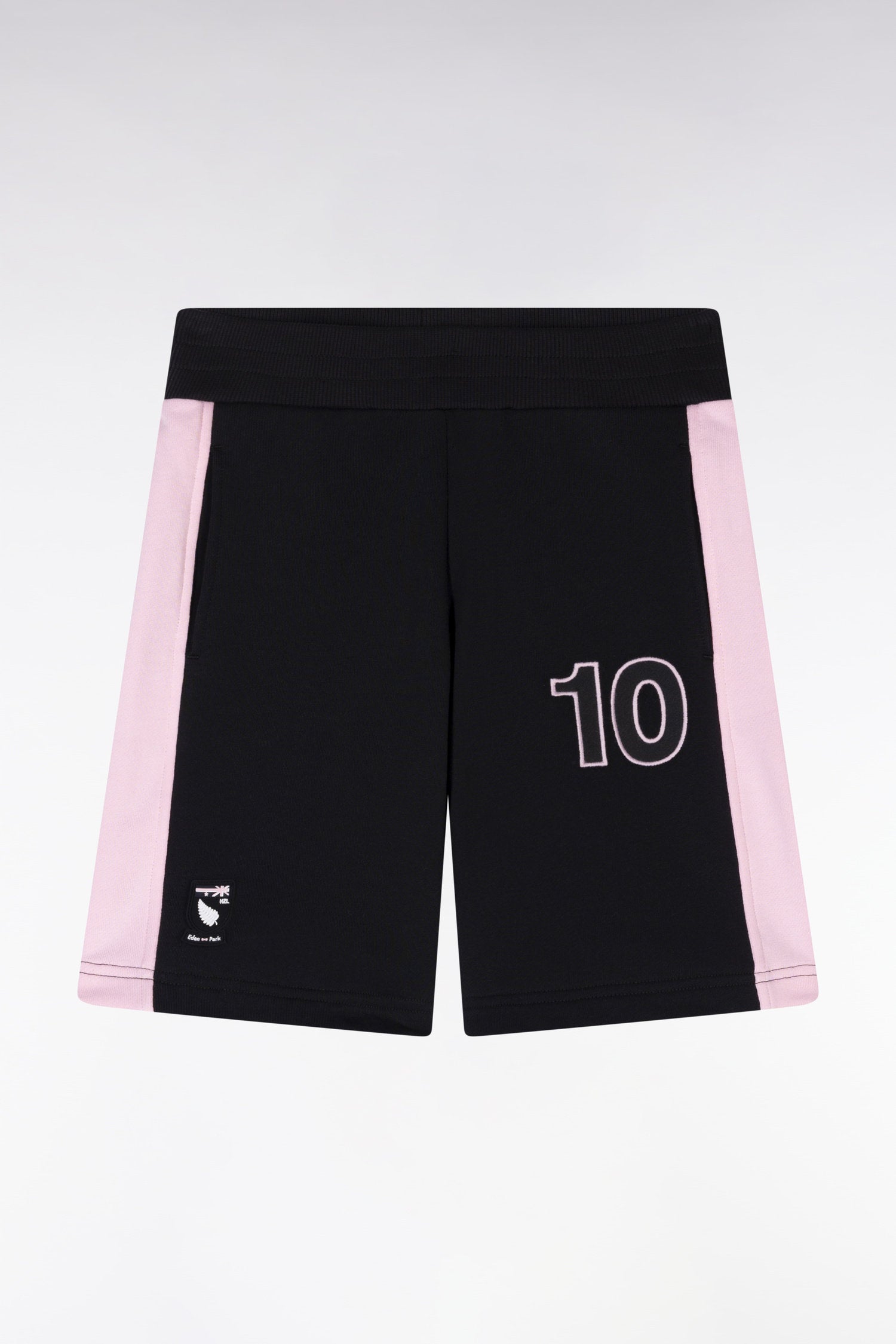Eden Park_Straight-Fit New Zealand Shorts in Black Cotton Fleece_E25MAISH0016_NO_01