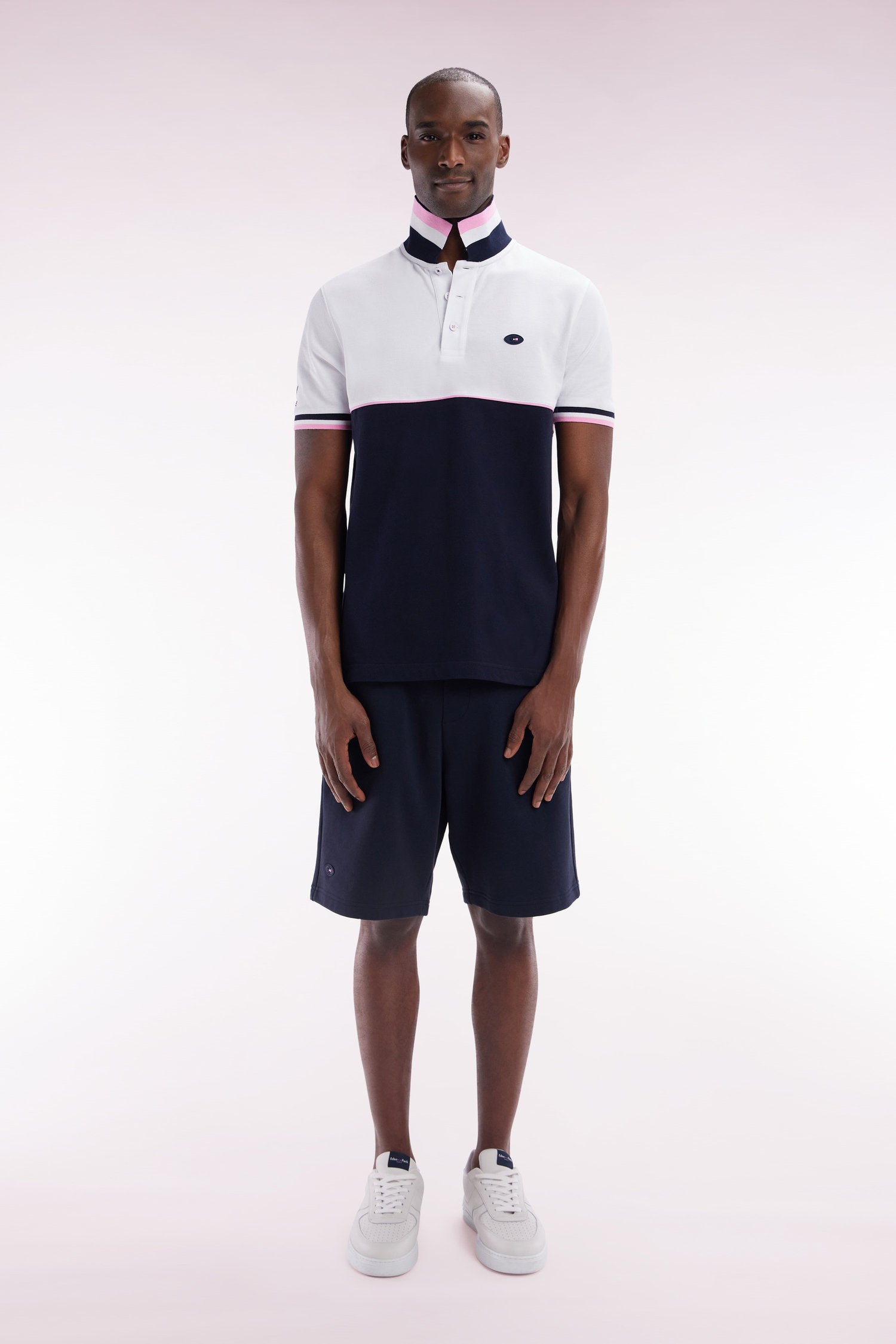 Eden Park_XV De France Relaxed-Fit Shorts in Navy Cotton Fleece_E25MAISH0020_BLF_01
