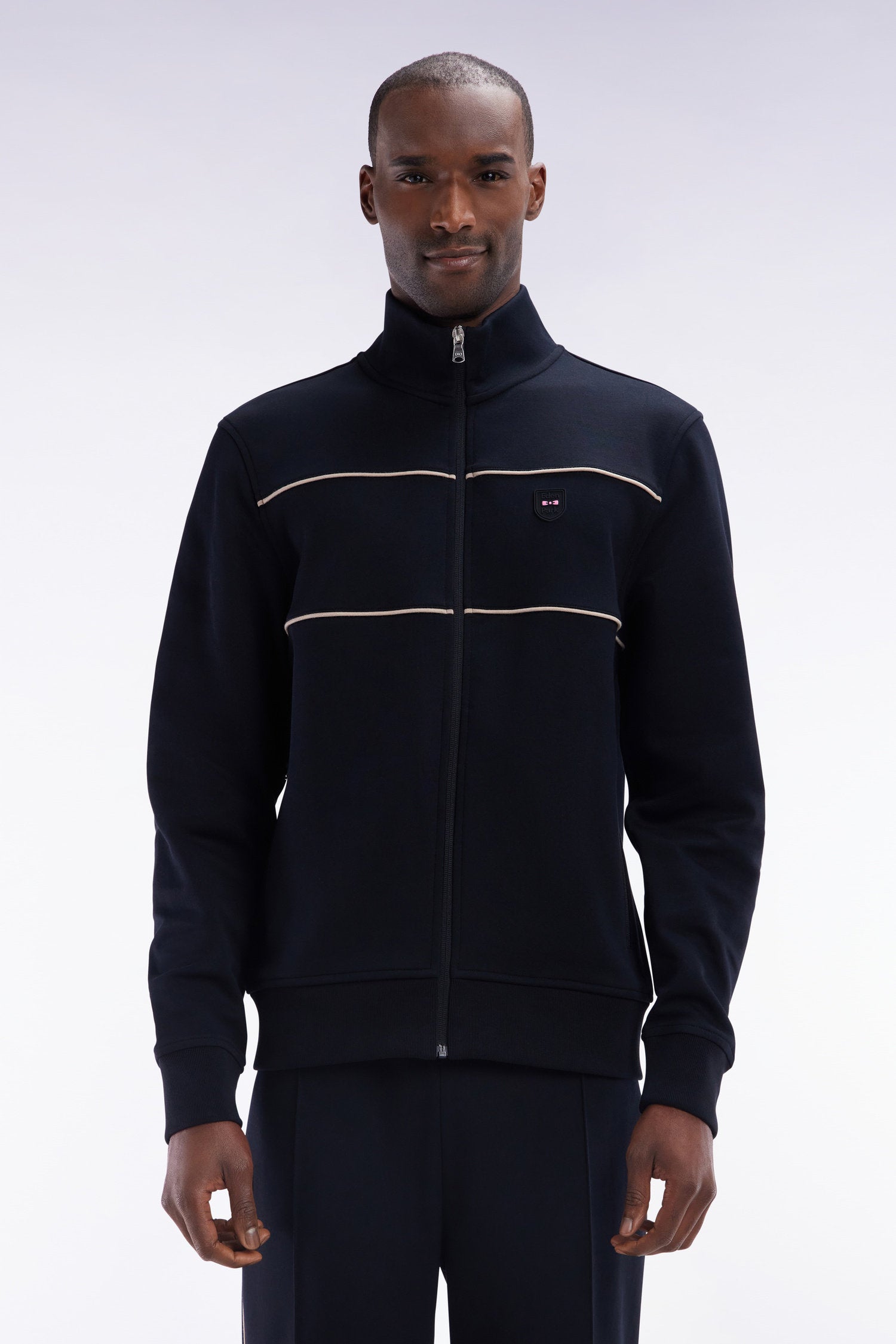 Eden Park_Black Cotton-Blend Zip-Up Sweatshirt_E25MAISW0017_NO_01