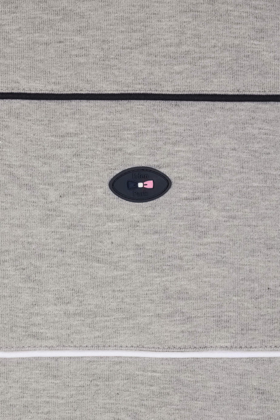 Eden Park_Straight-Fit Zip-Up Sweatshirt in Grey Stretch Cotton with Contrasting Piping_E25MAISW0054_GRC_02